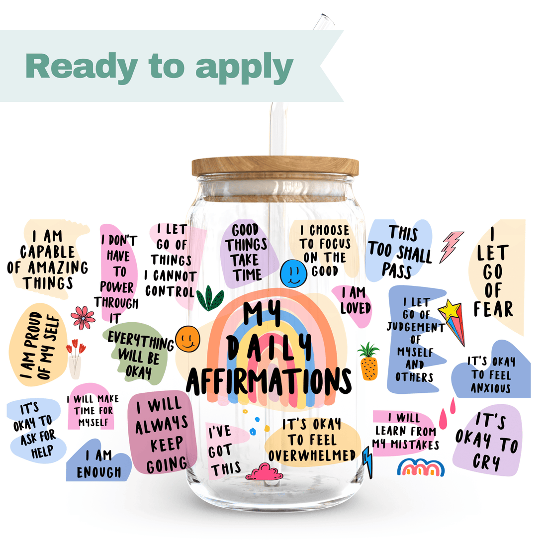 My daily affirmations (orange) - 16oz UVDTF cup wrap
