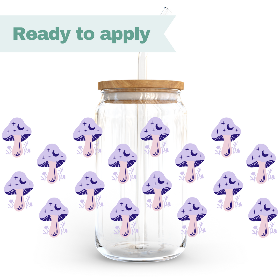 Purple Mushrooms - 16oz UVDTF cup wrap