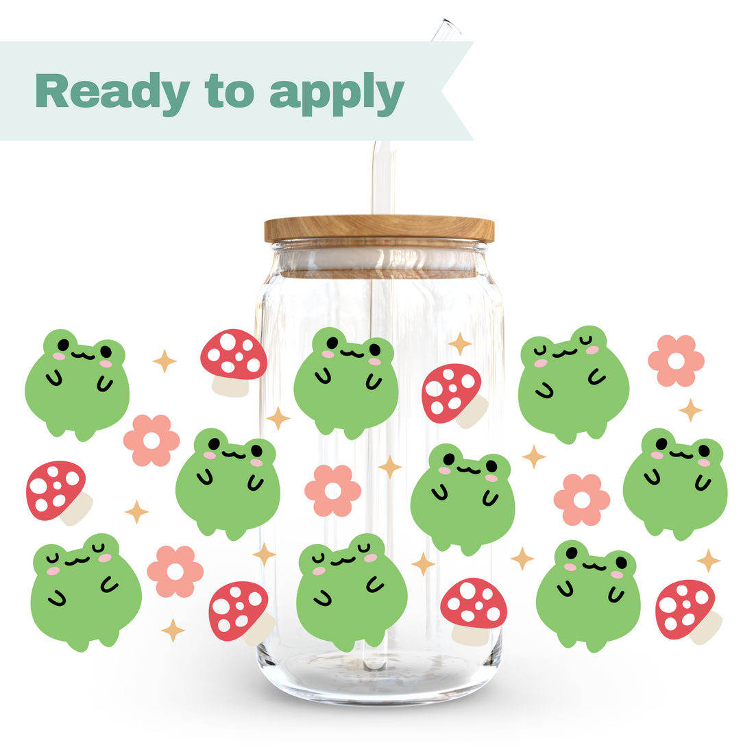 Kawaii Frog - 16oz UVDTF cup wrap