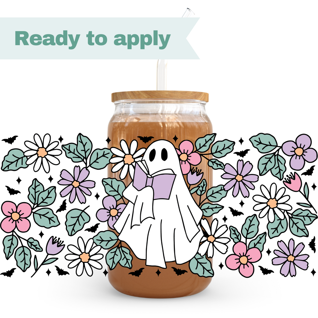 Bookish Ghost - 16oz UVDTF cup wrap
