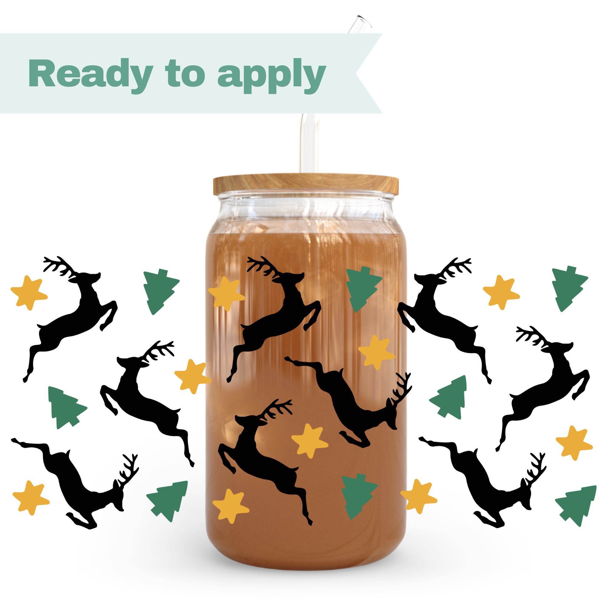 Christmas Deer - 16oz UVDTF cup wrap