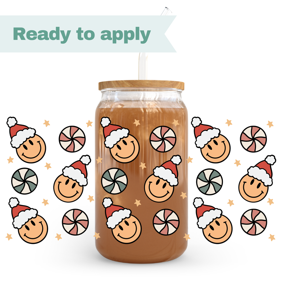 Christmas Santa - 16oz UVDTF cup wrap