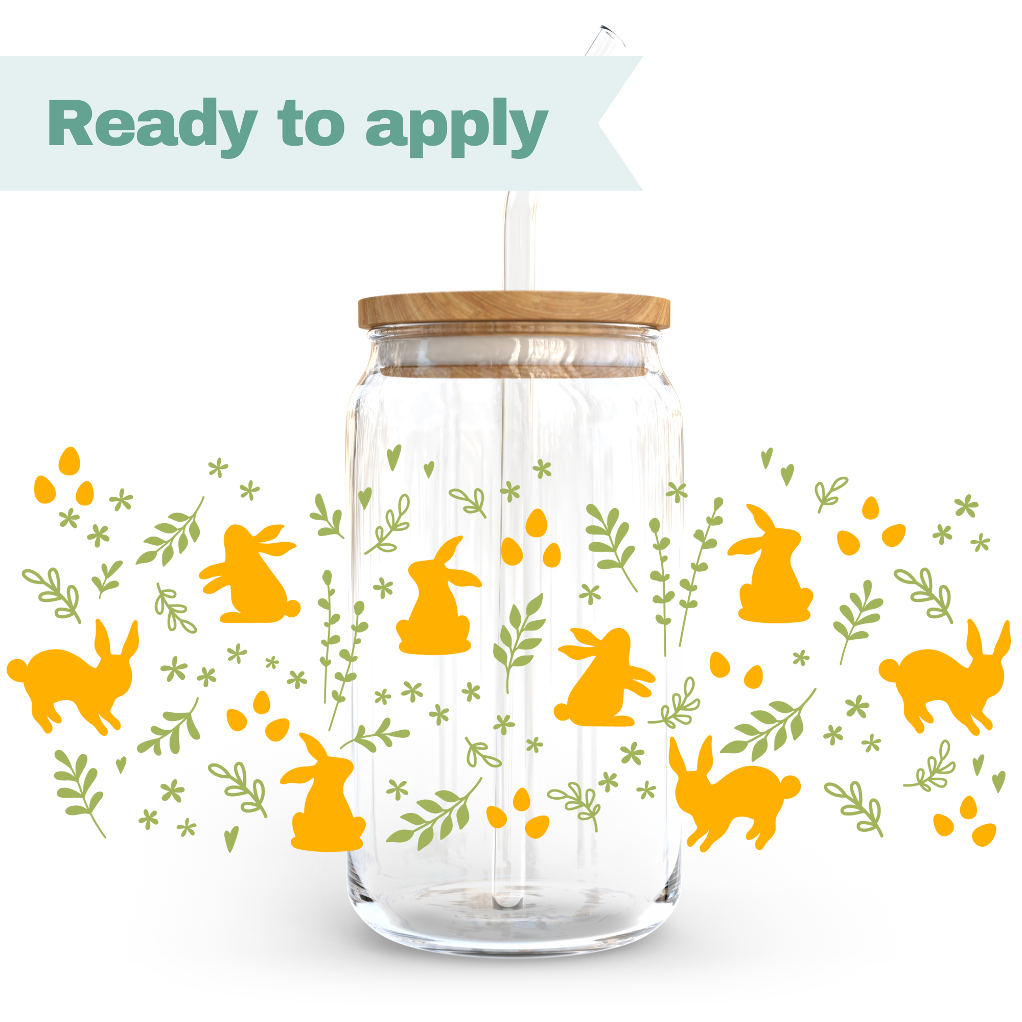 Gold Bunny - 16oz UVDTF cup wrap