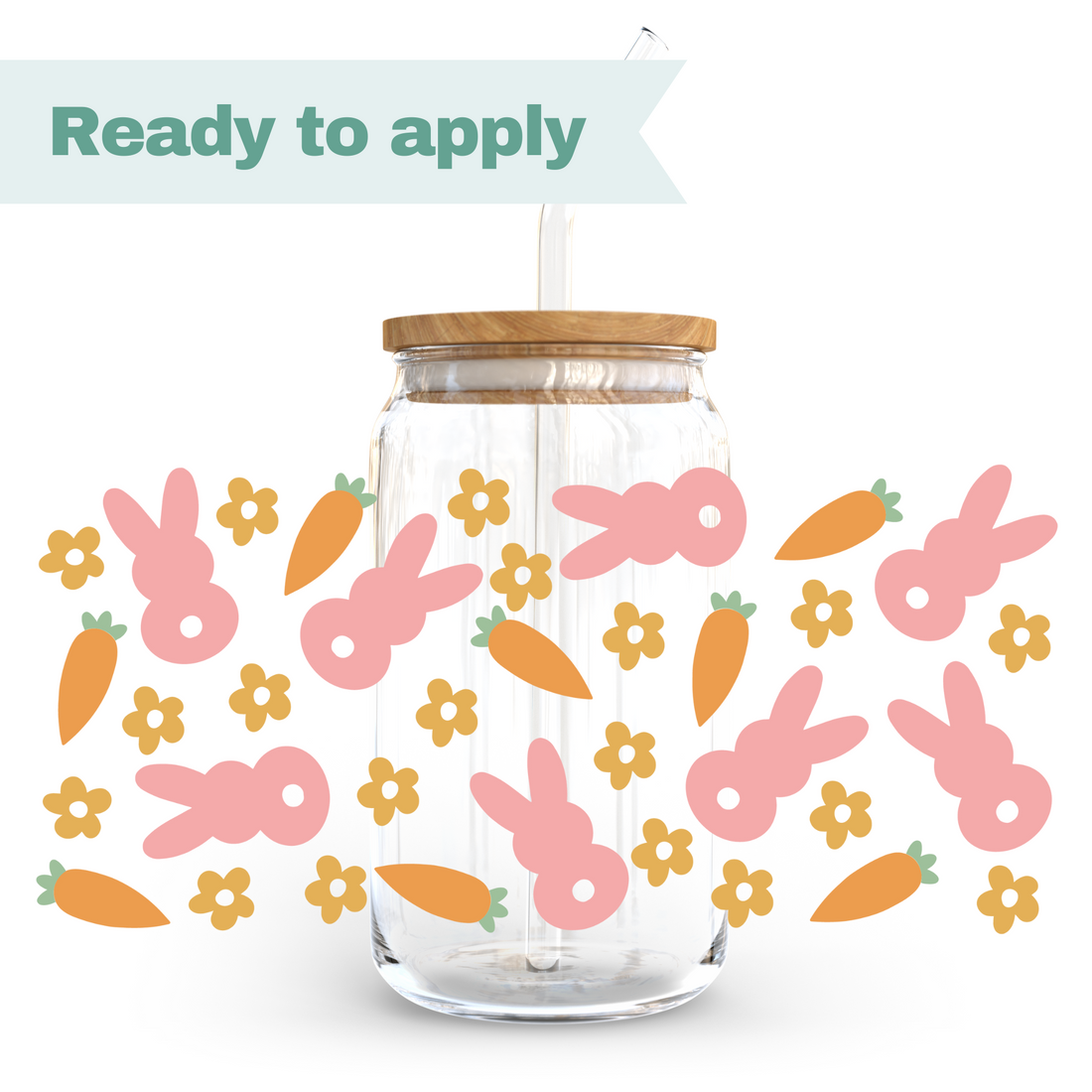 Easter Bunny Carrots - 16oz UVDTF cup wrap