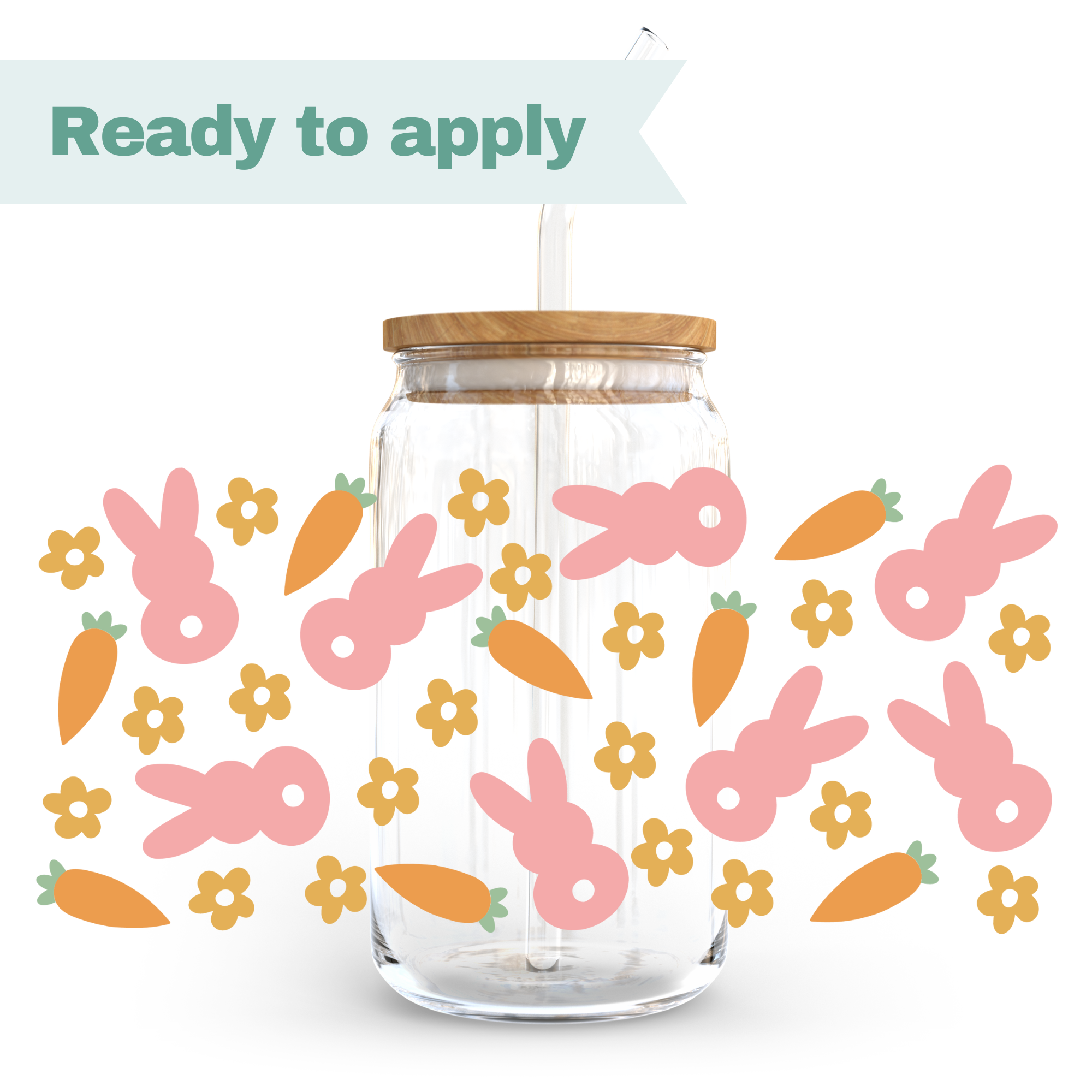 Easter Bunny Carrots - 16oz UVDTF cup wrap