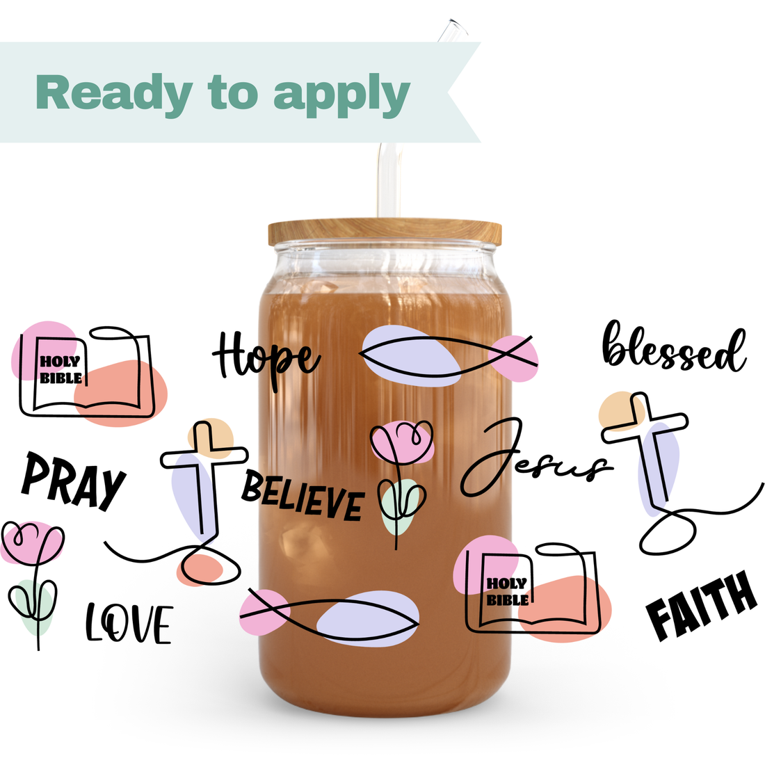 Christian Faith Word - 16oz UVDTF cup wrap