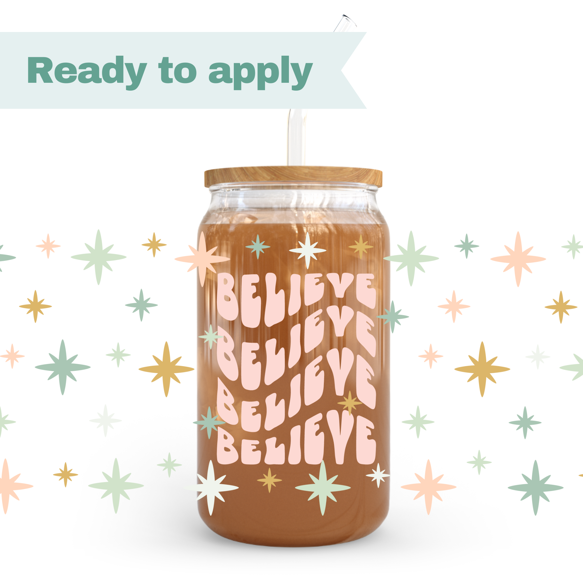 Christmas Believe Magic - 16oz UVDTF cup wrap