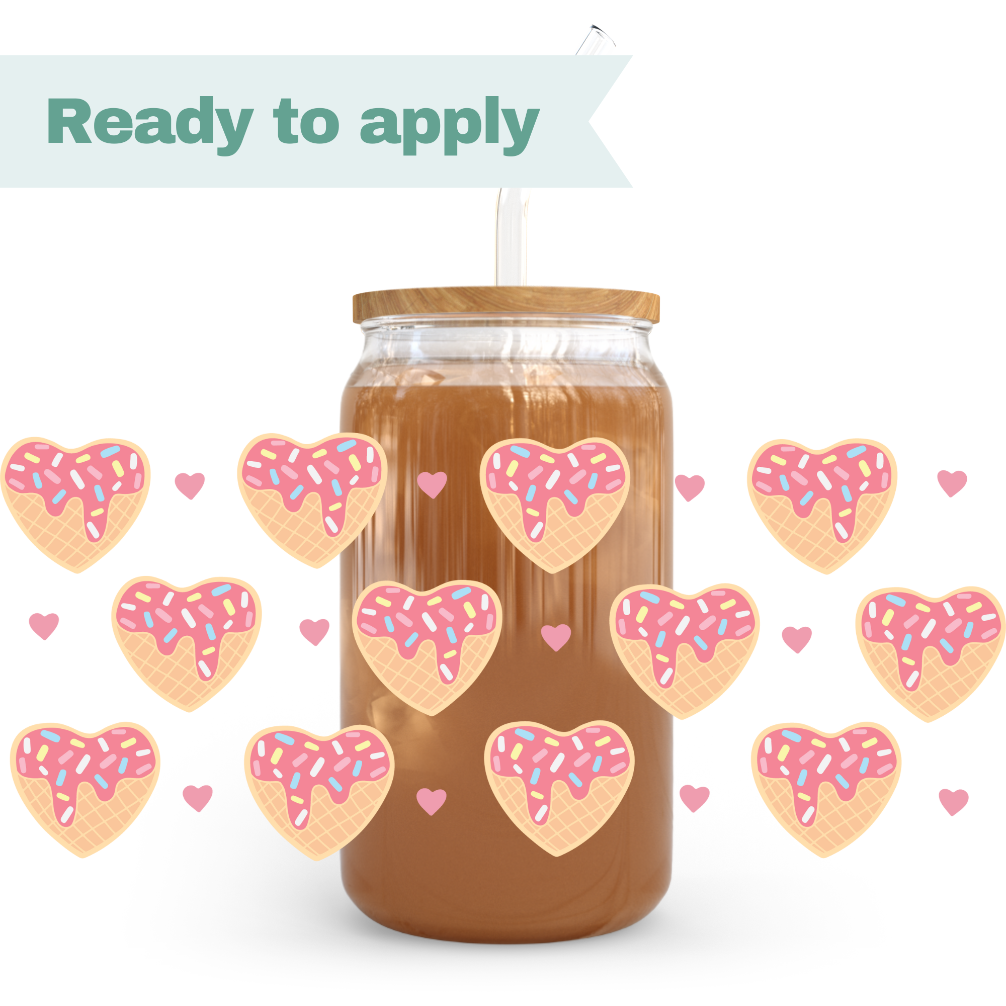 Waffle Hearts - 16oz UVDTF cup wrap
