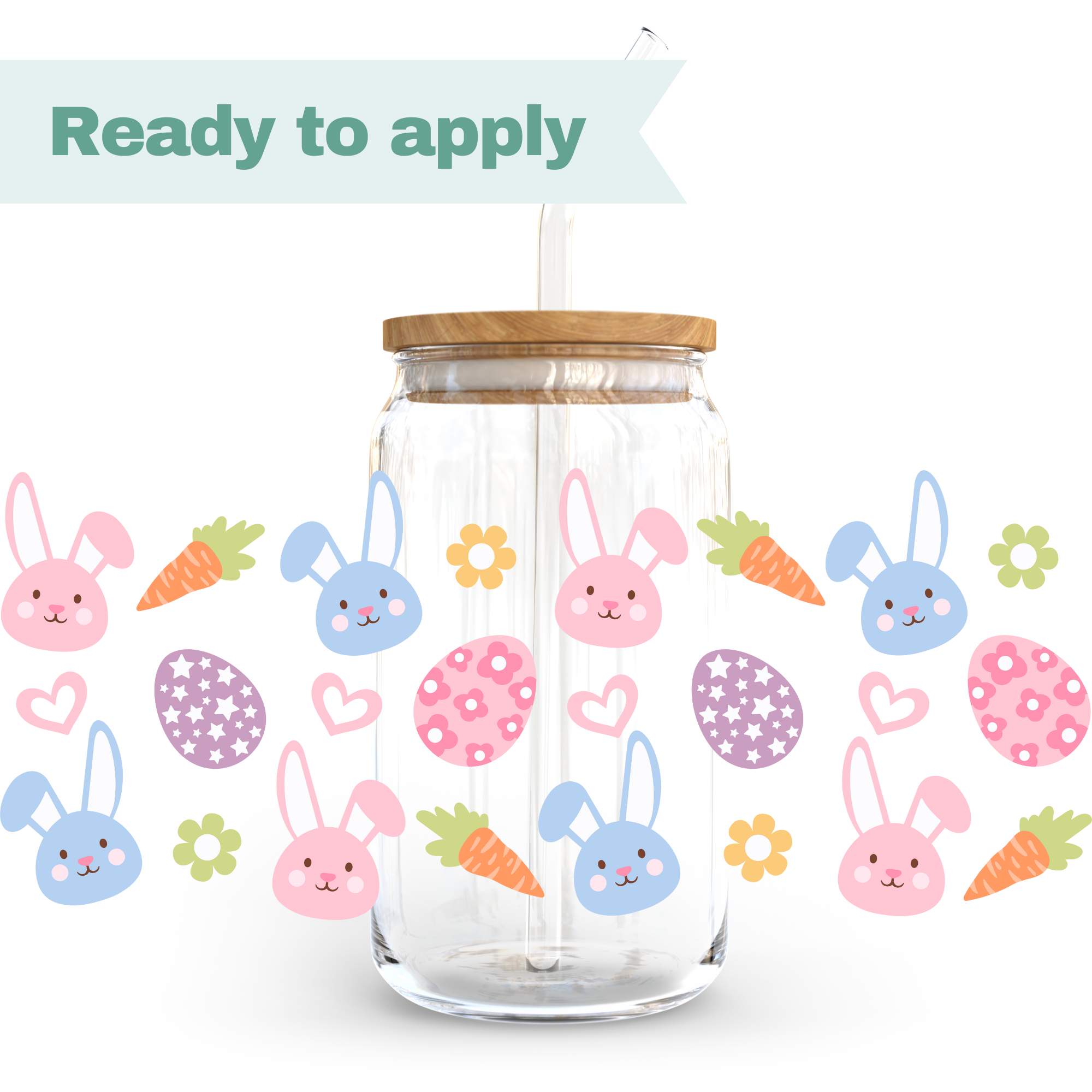 Easter Bunny Eggs - 16oz UVDTF cup wrap