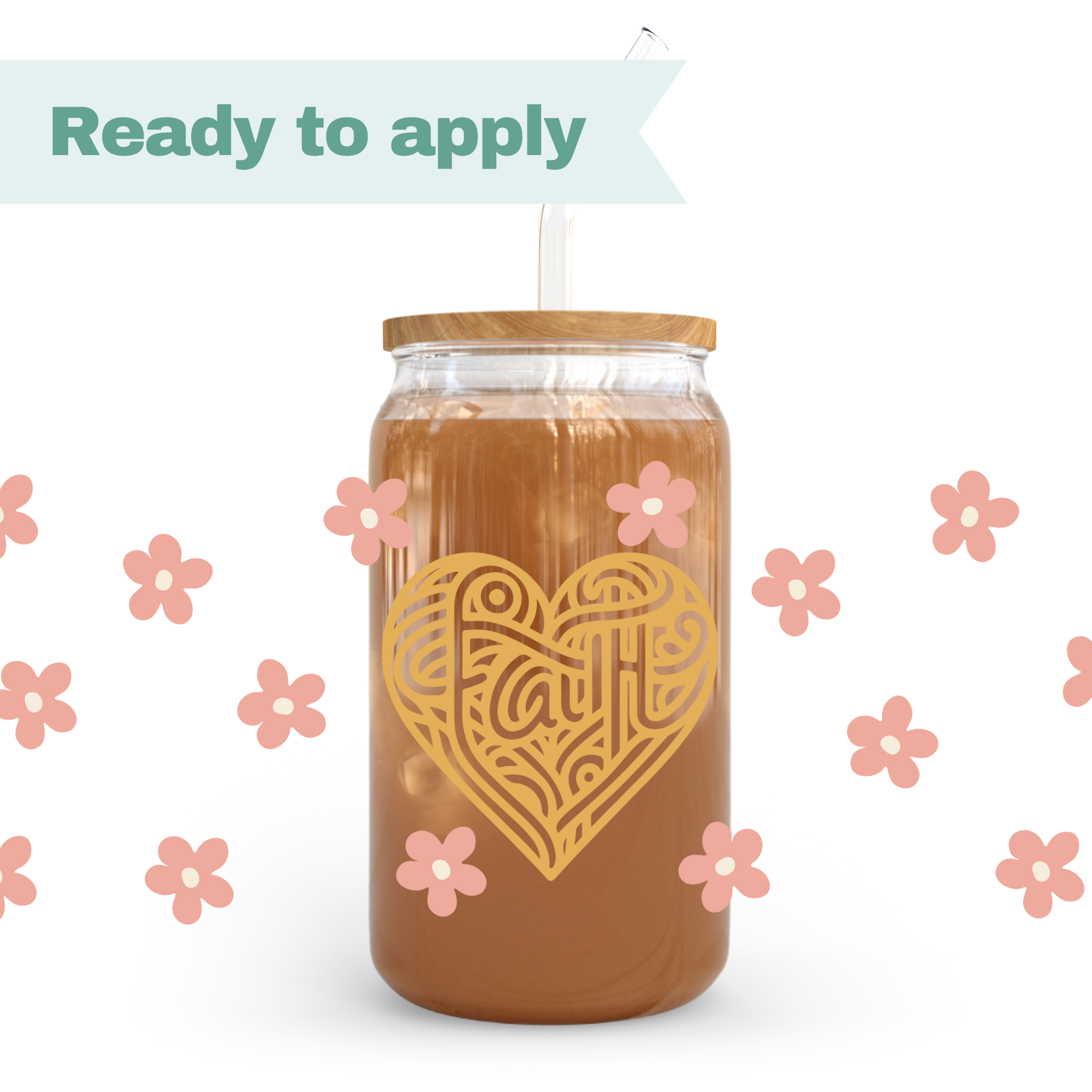 Christian Faith Heart - 16oz UVDTF cup wrap