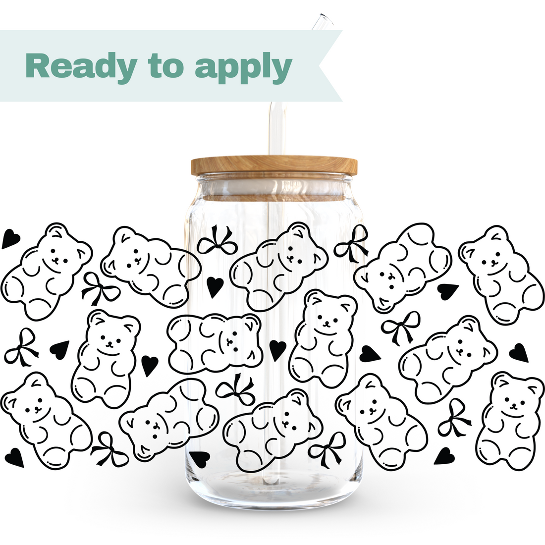 Gummy Bears Outline - 16oz UVDTF cup wrap