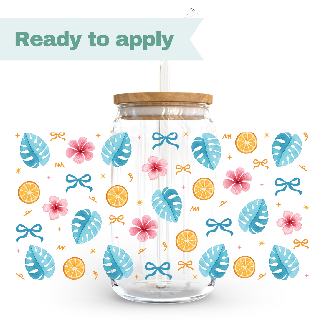 Tropical Leaves - 16oz UVDTF cup wrap