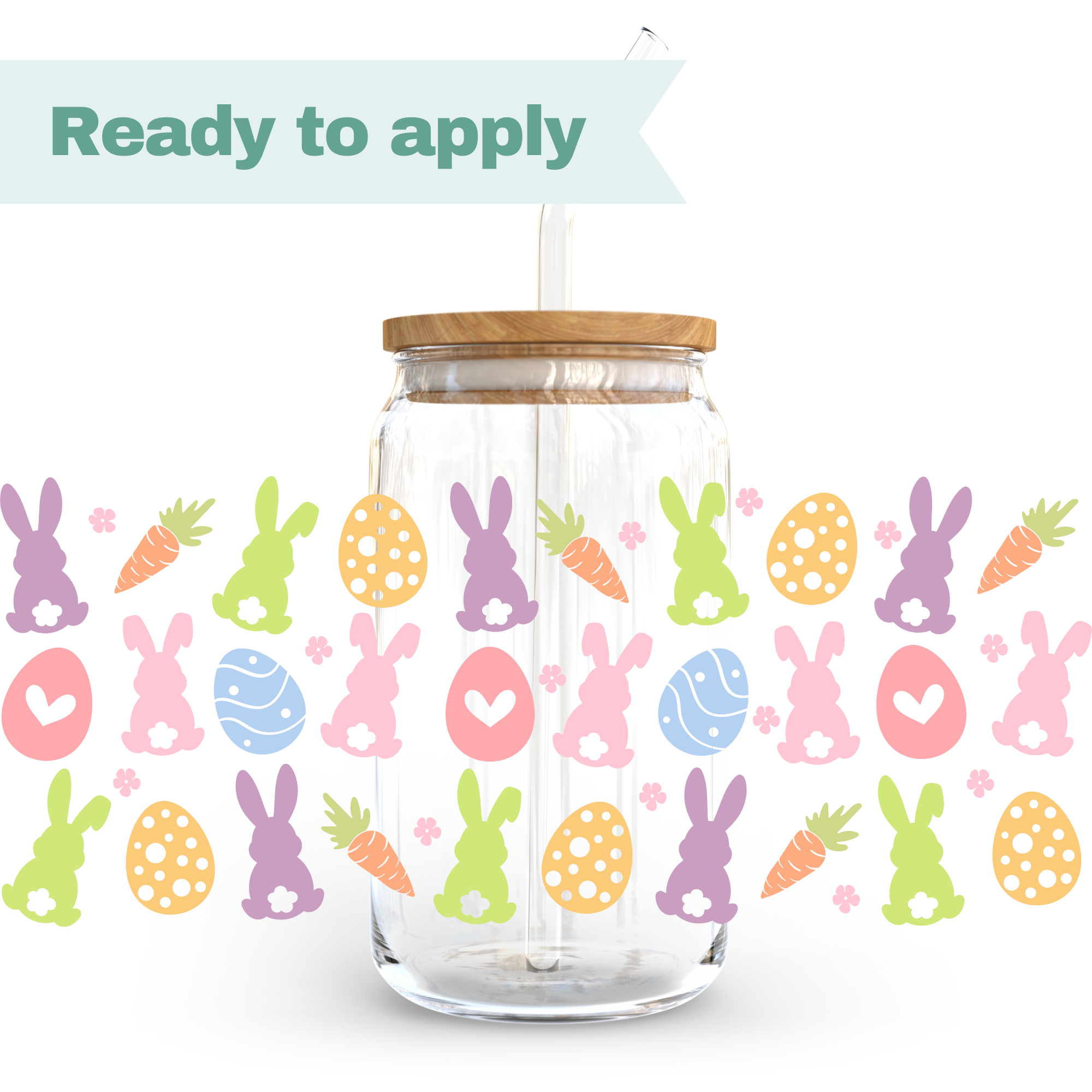 Easter Bunny Garden - 16oz UVDTF cup wrap