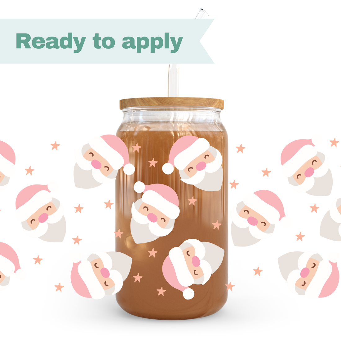 Christmas Santa - 16oz UVDTF cup wrap