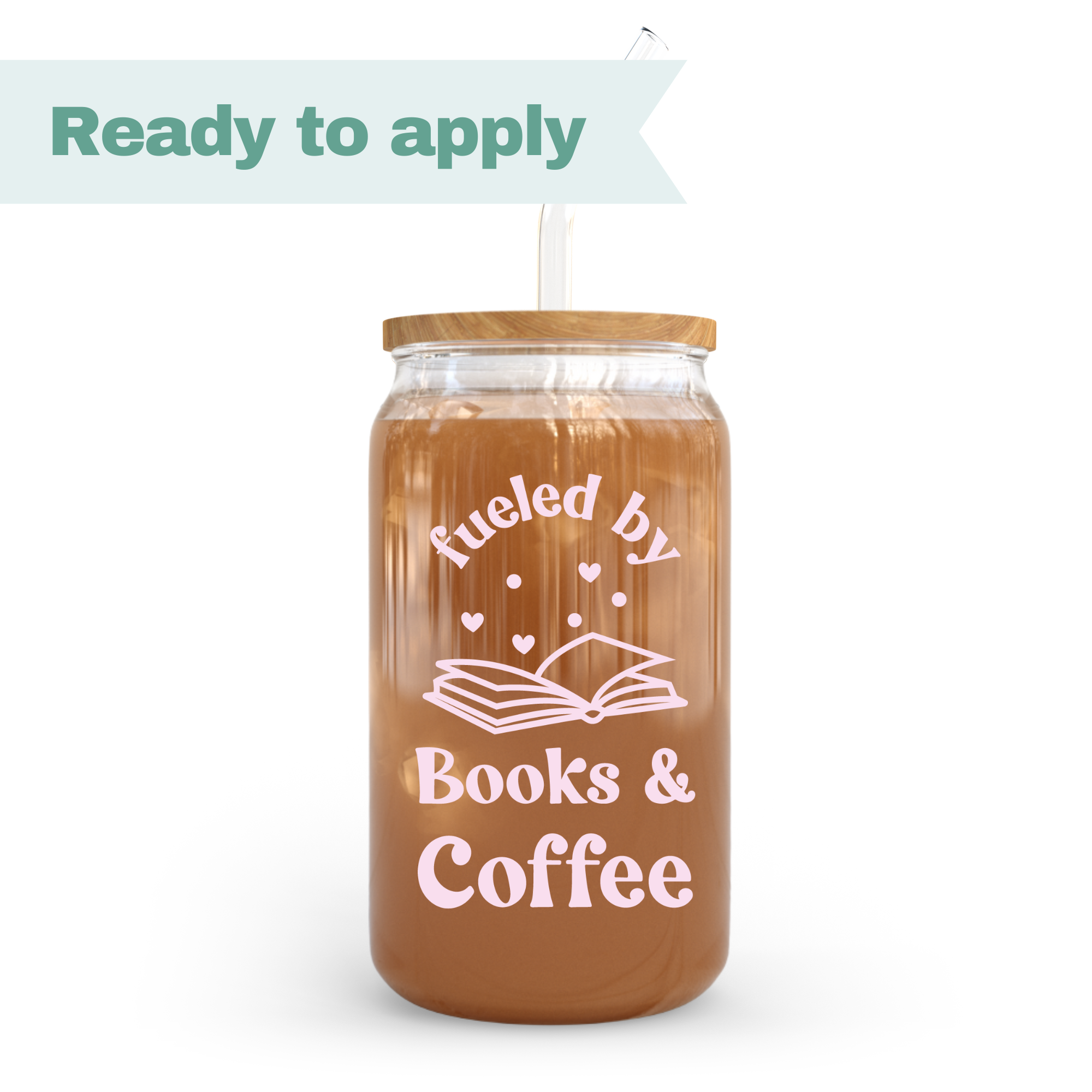 Fueled by books and coffee - 16oz UVDTF cup wrap