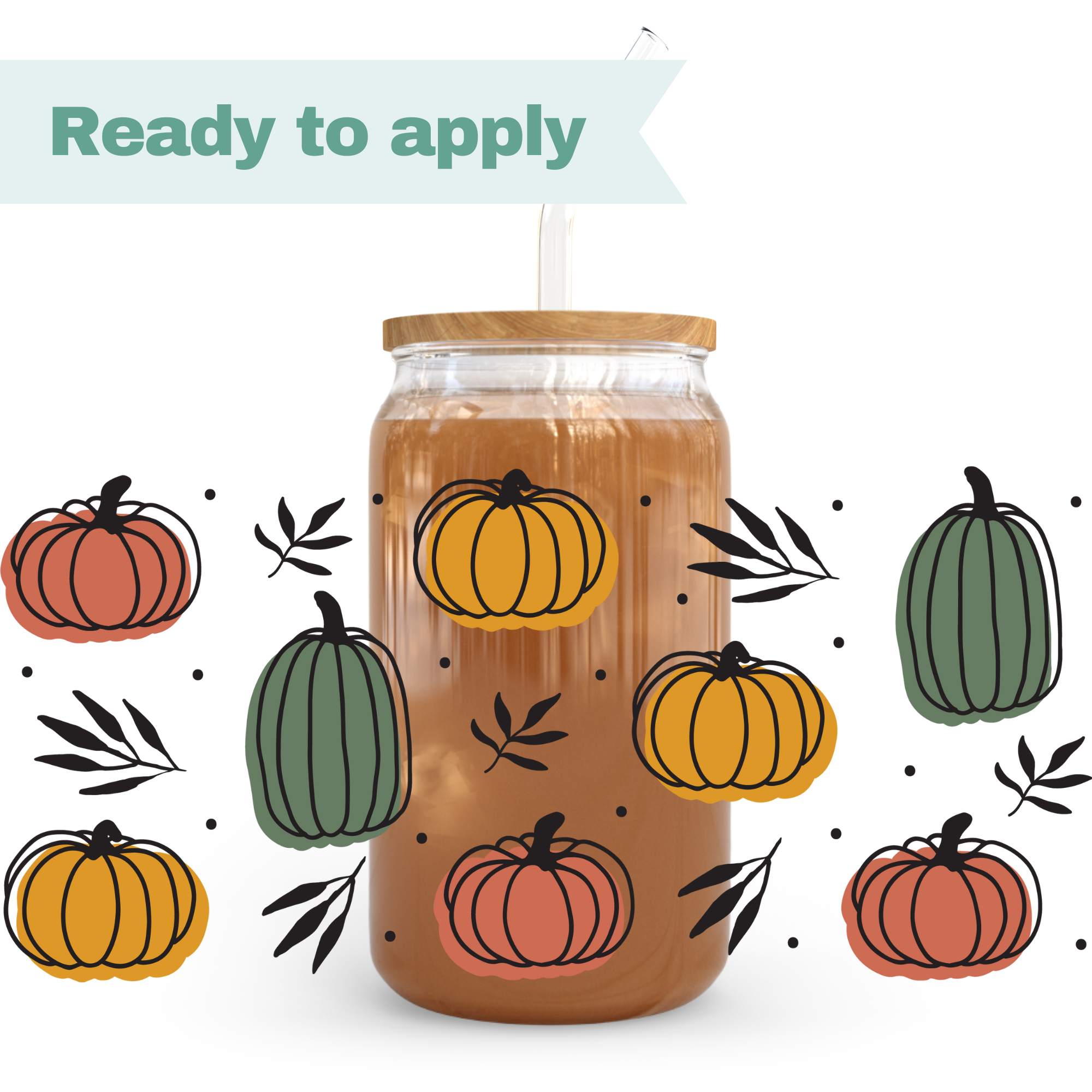 Harvest Pumpkins - 16oz UVDTF cup wrap