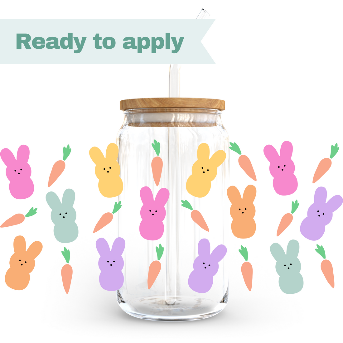 Easter Bunny Carrots - 16oz UVDTF cup wrap