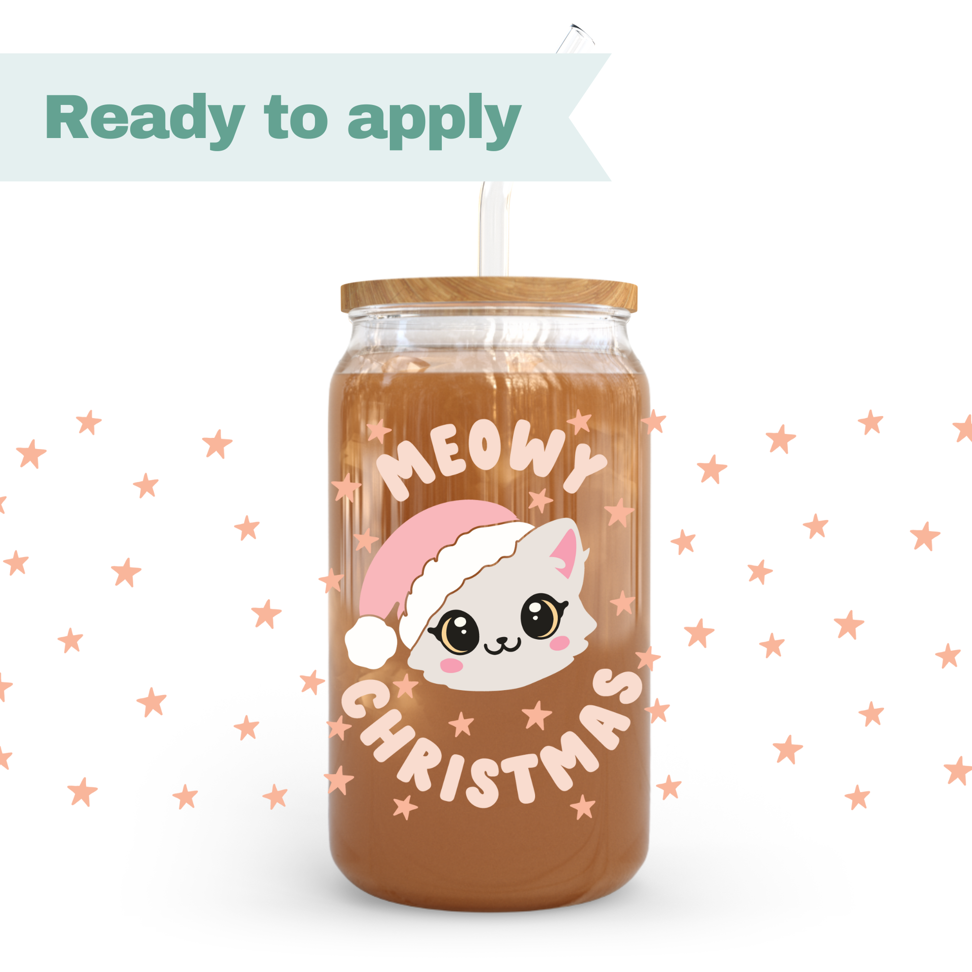 Meowy Christmas - 16oz UVDTF cup wrap