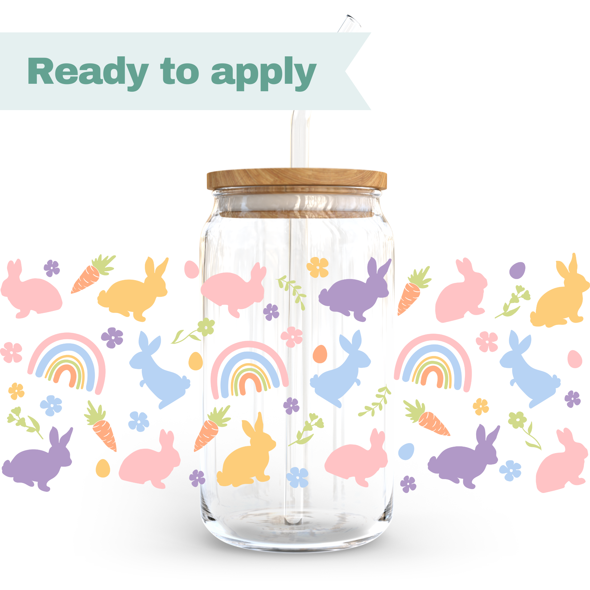 Easter Bunny Carrots - 16oz UVDTF cup wrap