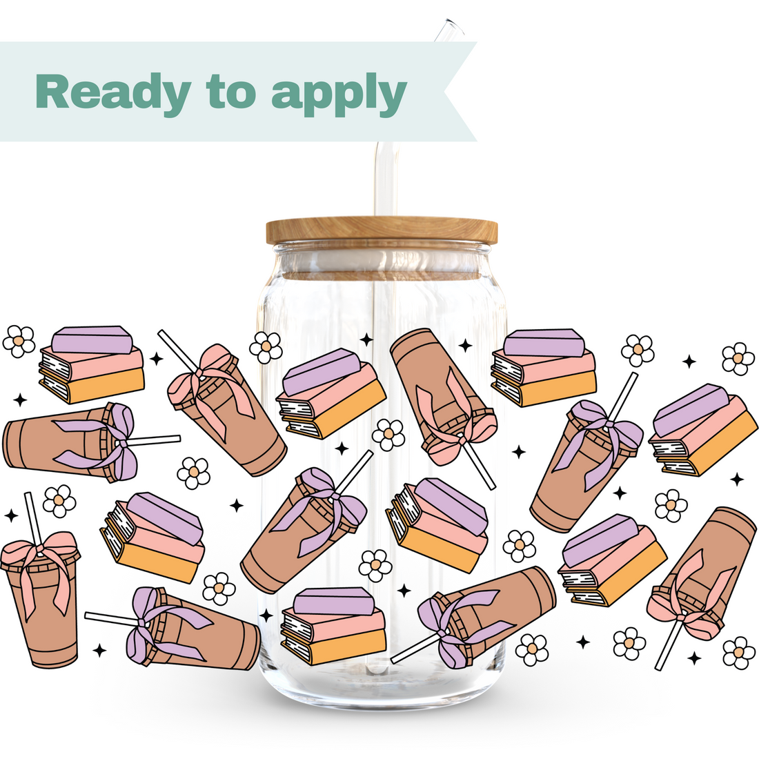 Book and Coffee - 16oz UVDTF cup wrap