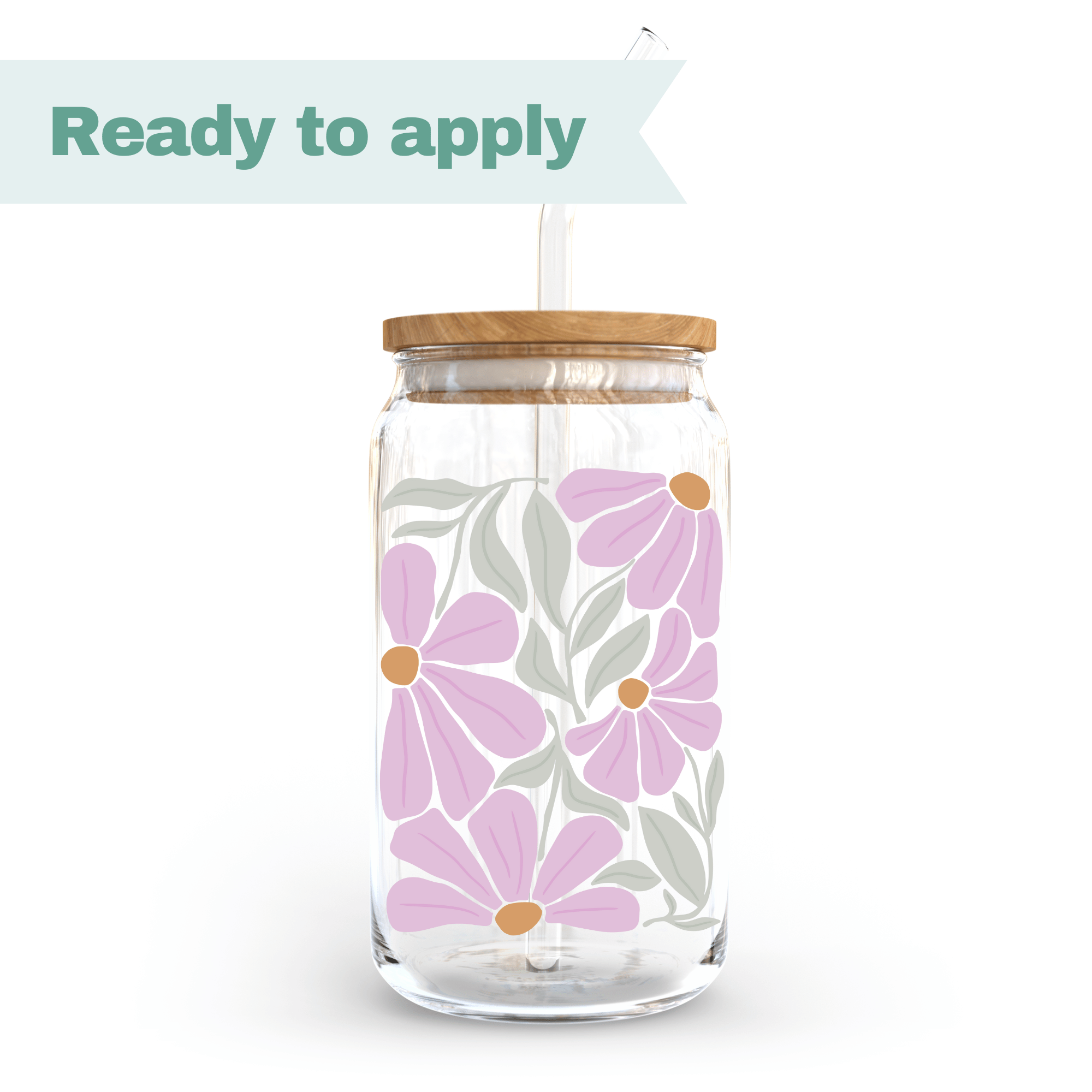 Purple Flower - 16oz UVDTF cup wrap