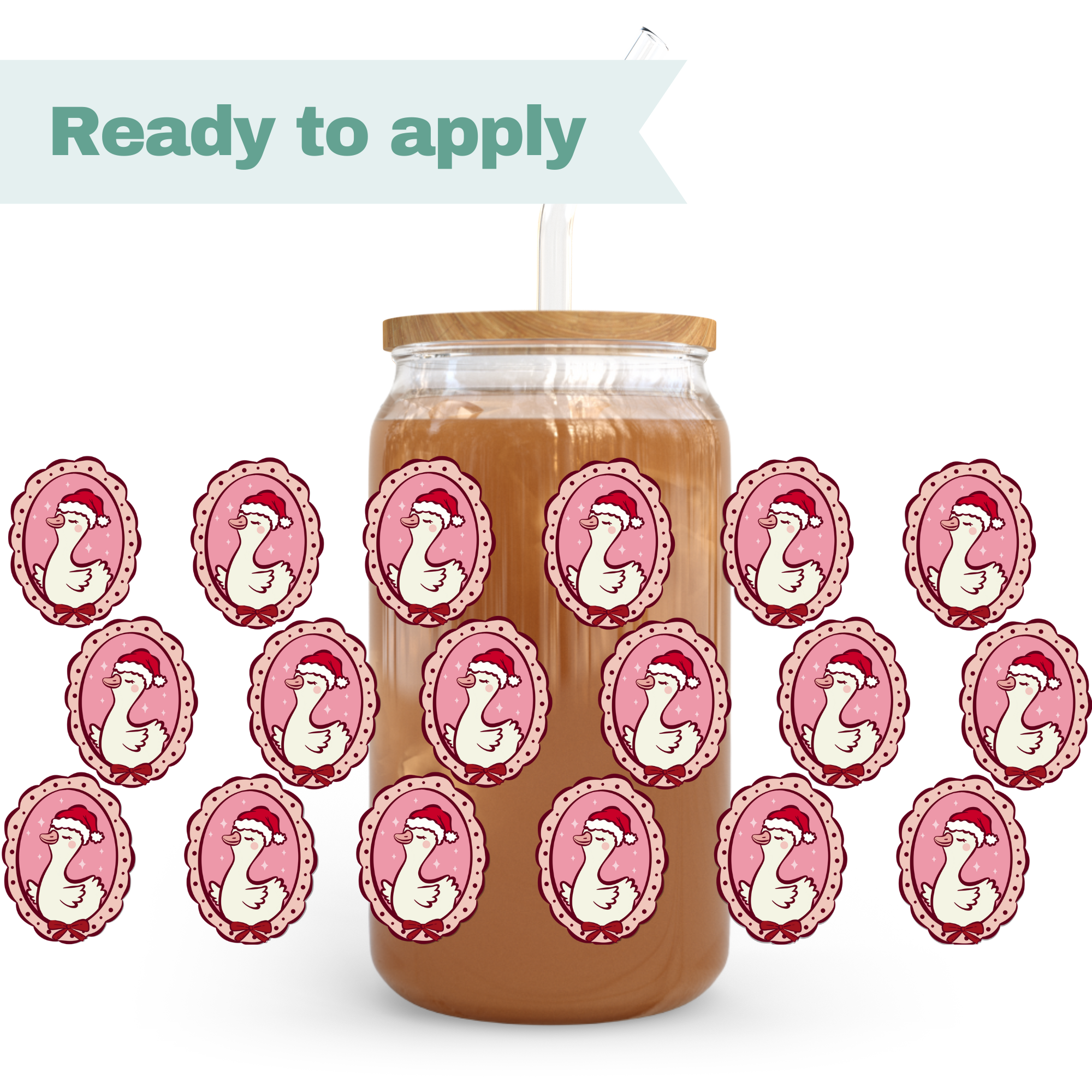 Christmas Goose Portraits - 16oz UVDTF cup wrap