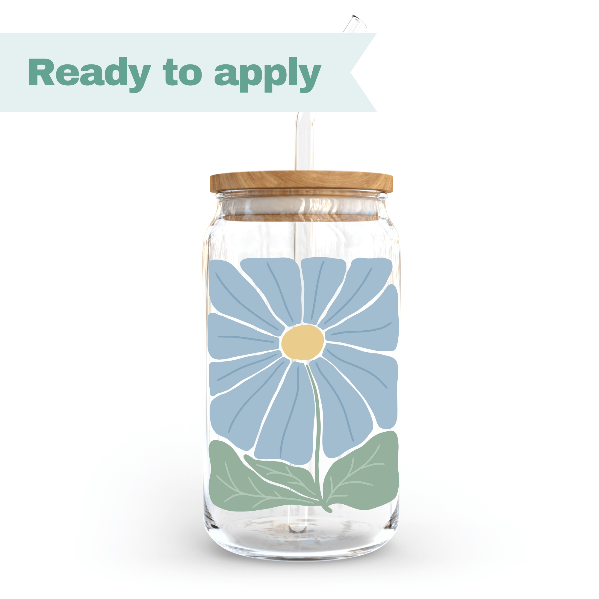 Blue Daisy - 16oz UVDTF cup wrap