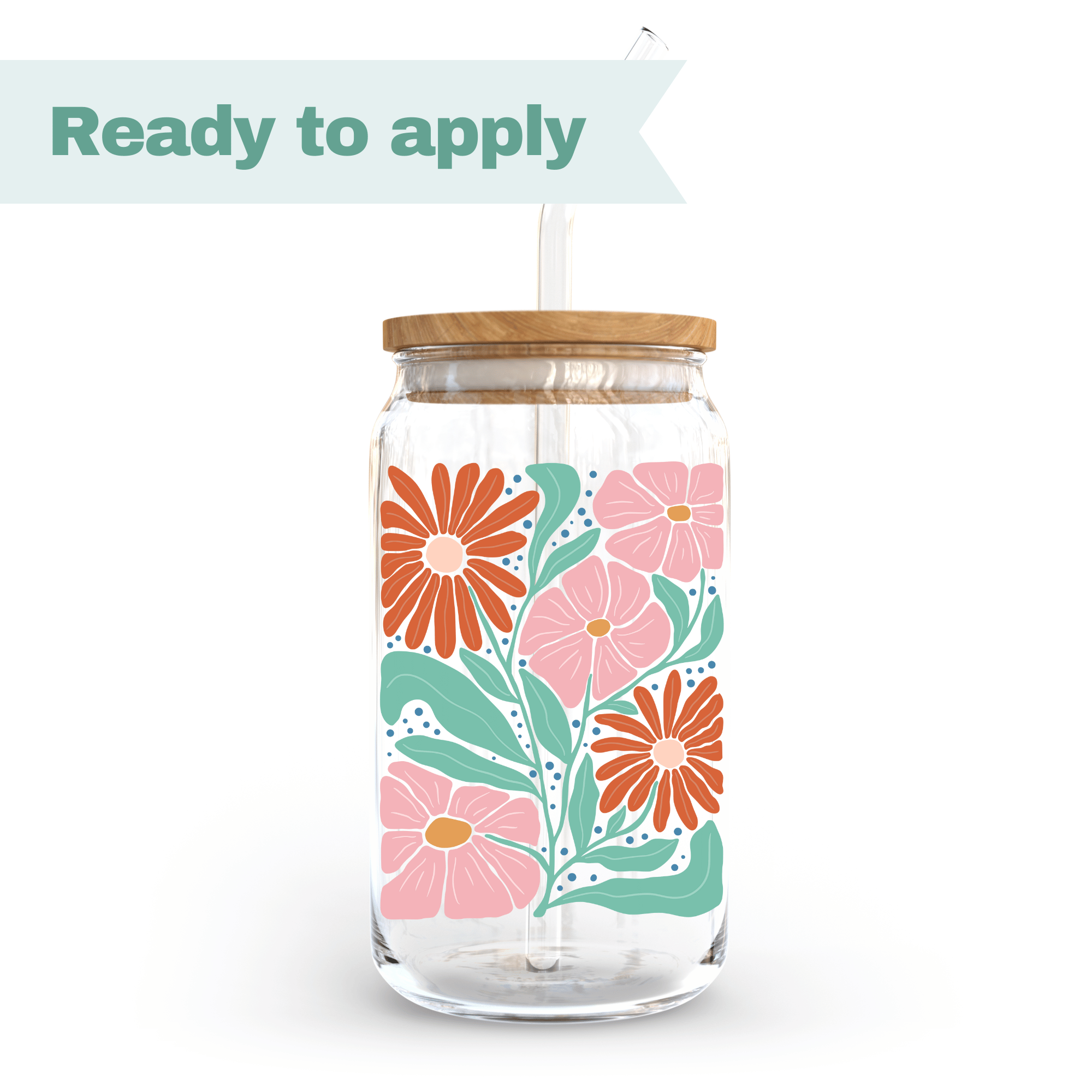 Retro Flowers - 16oz UVDTF cup wrap