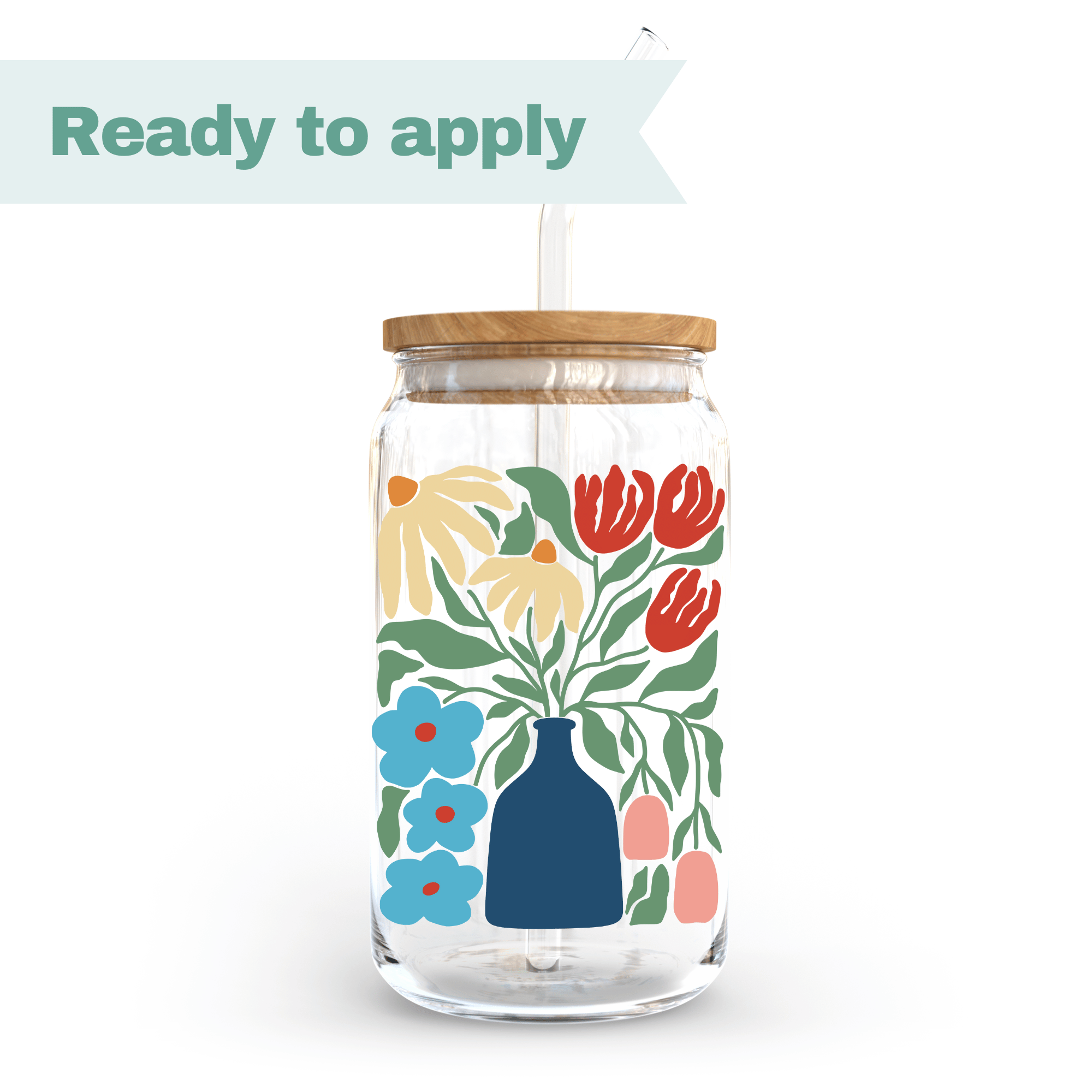 Wildflower Vase - 16oz UVDTF cup wrap