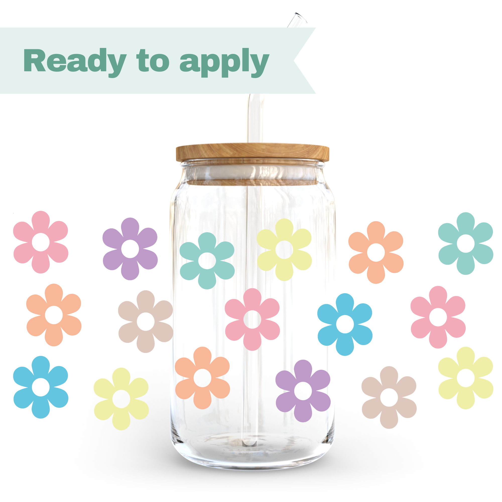 Colourful flowers - 16oz UVDTF cup wrap