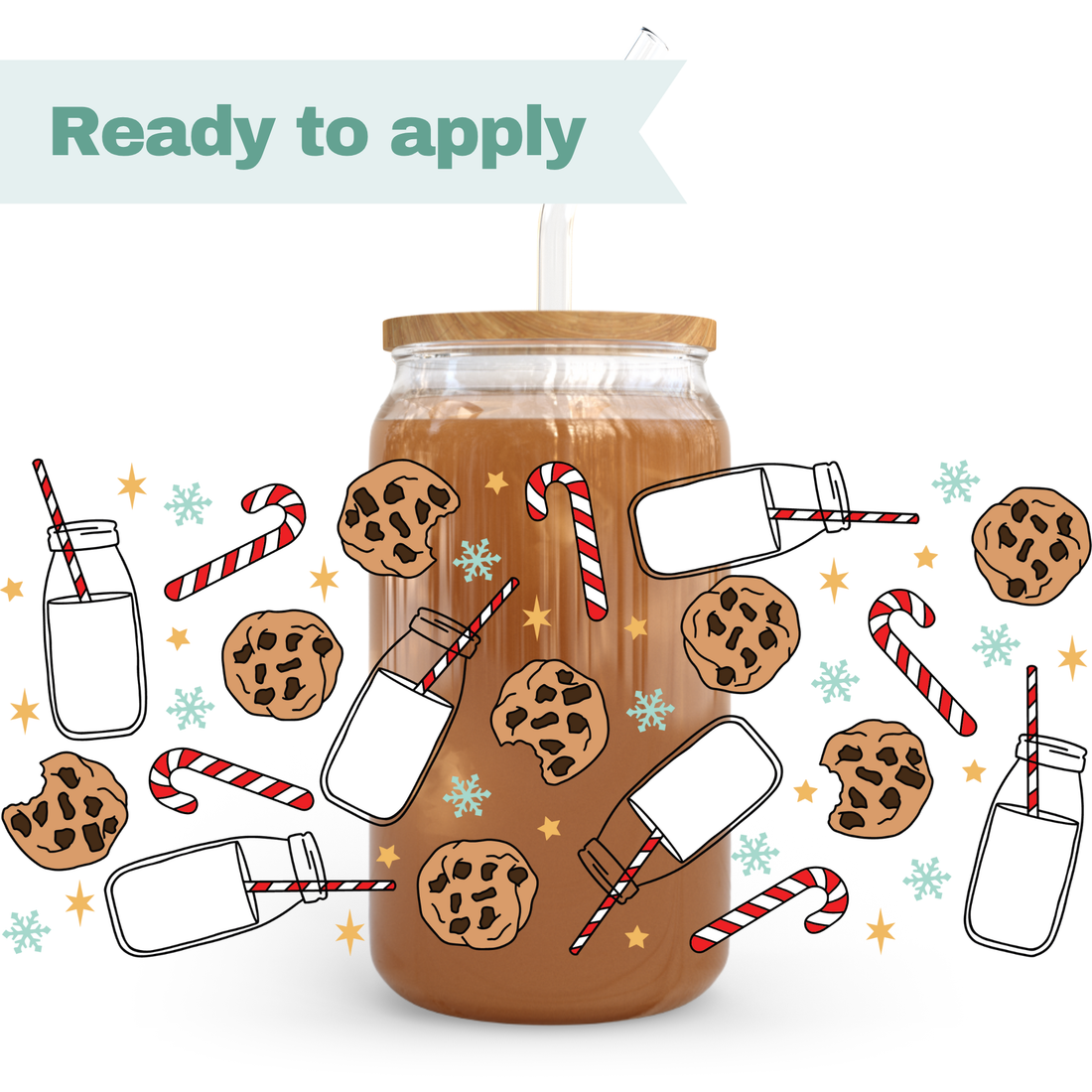Christmas Milk & Cookies - 16oz UVDTF cup wrap