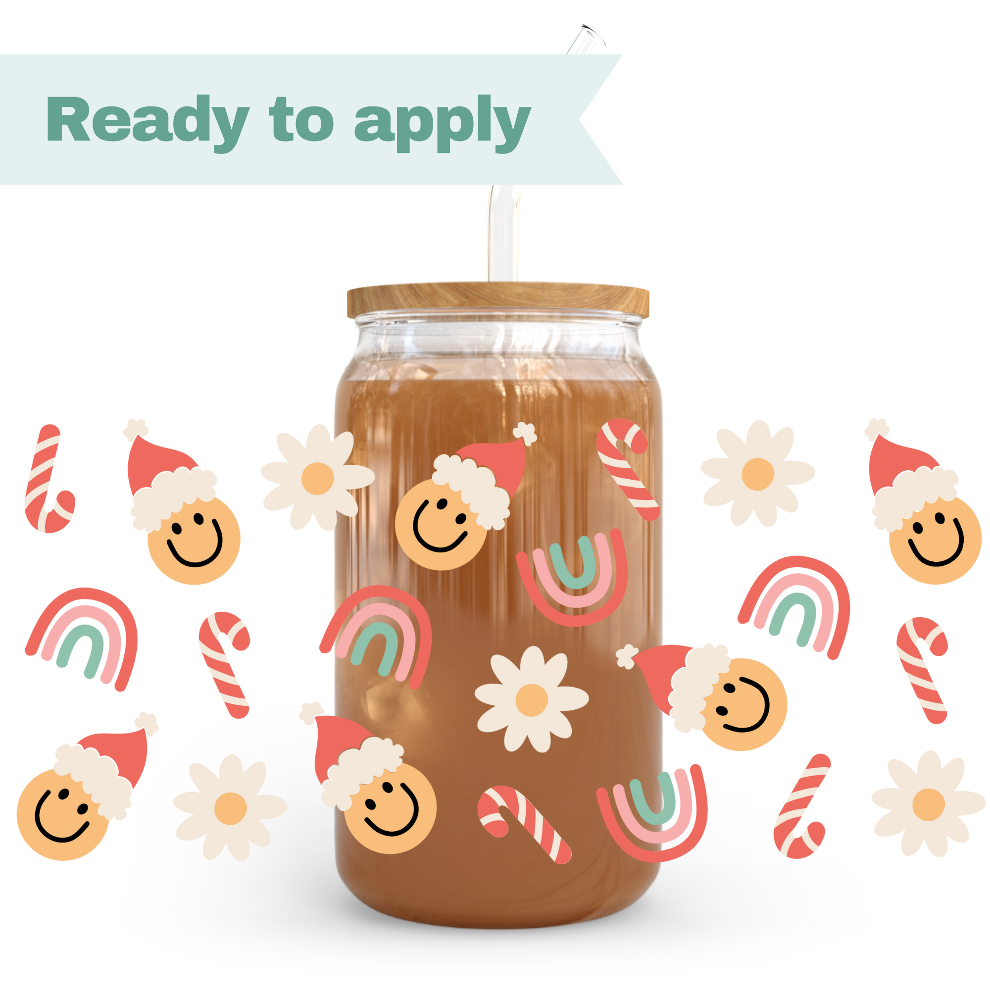 Christmas Santa - 16oz UVDTF cup wrap