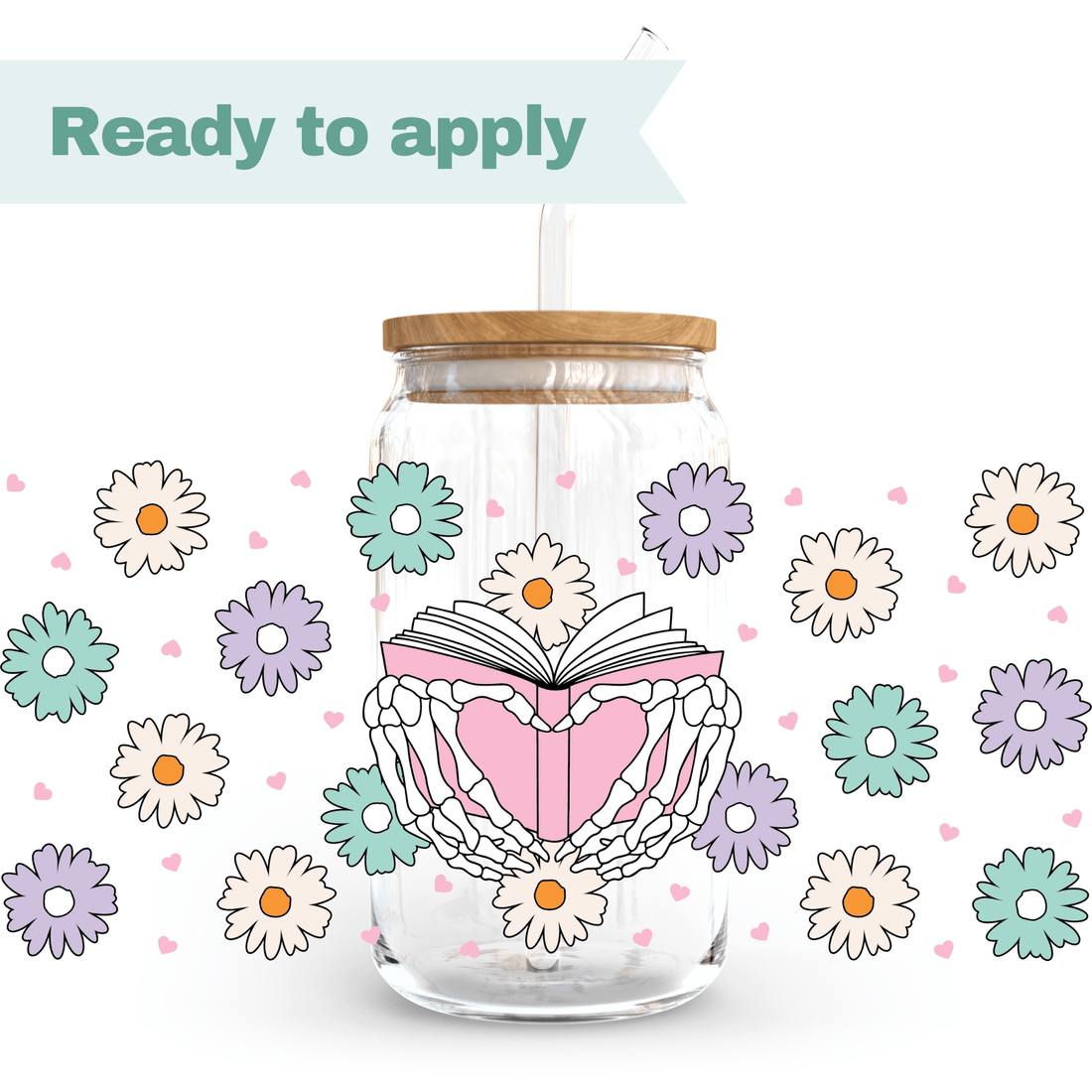 Skeleton Book Love - 16oz UVDTF cup wrap