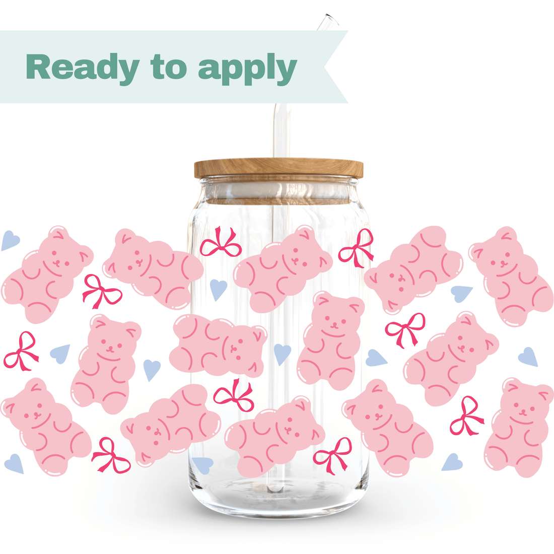 Pink gummy bears - 16oz UVDTF cup wrap