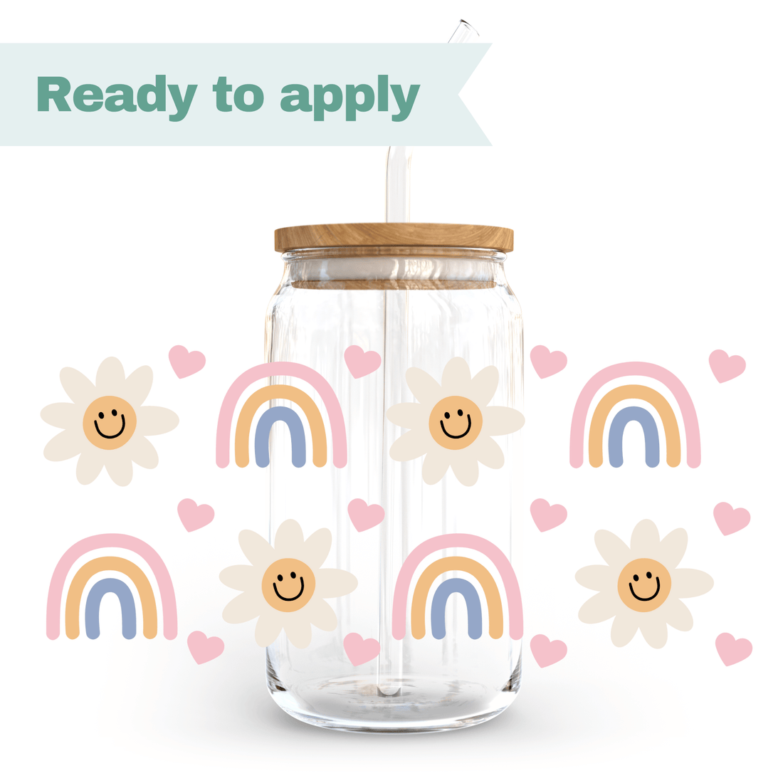 Rainbow flowers - 16oz UVDTF cup wrap