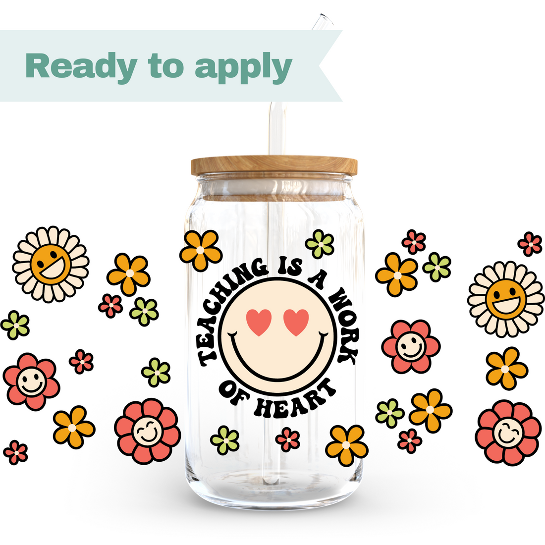 Retro Teacher - 16oz UVDTF cup wrap