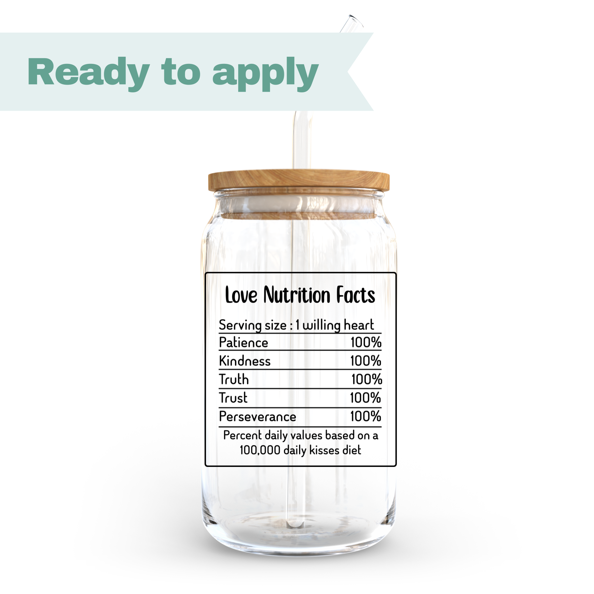 Love Nutrition Facts - 16oz UVDTF cup wrap