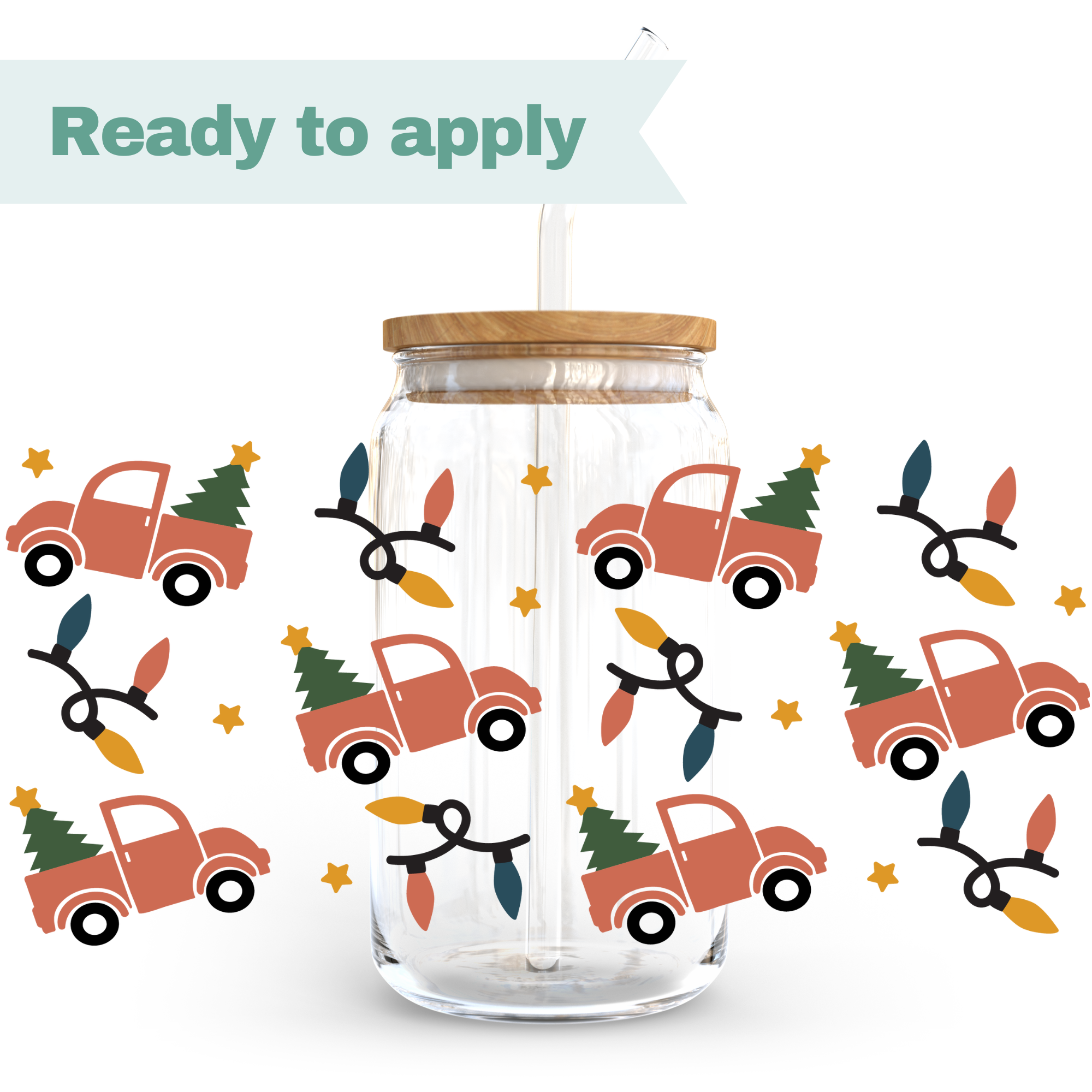 Christmas Truck - 16oz UVDTF cup wrap