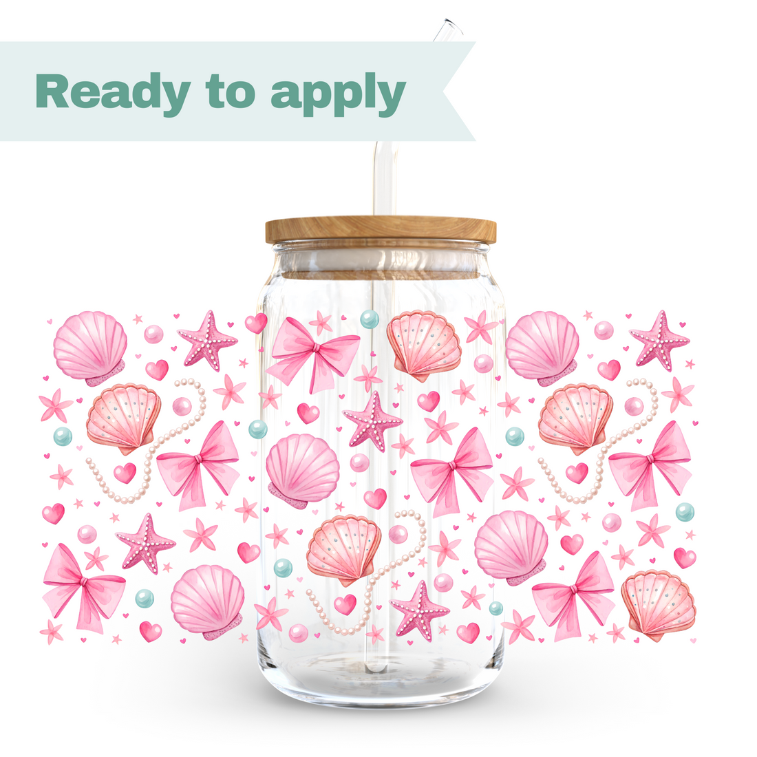 Pink Seashell - 16oz UVDTF cup wrap