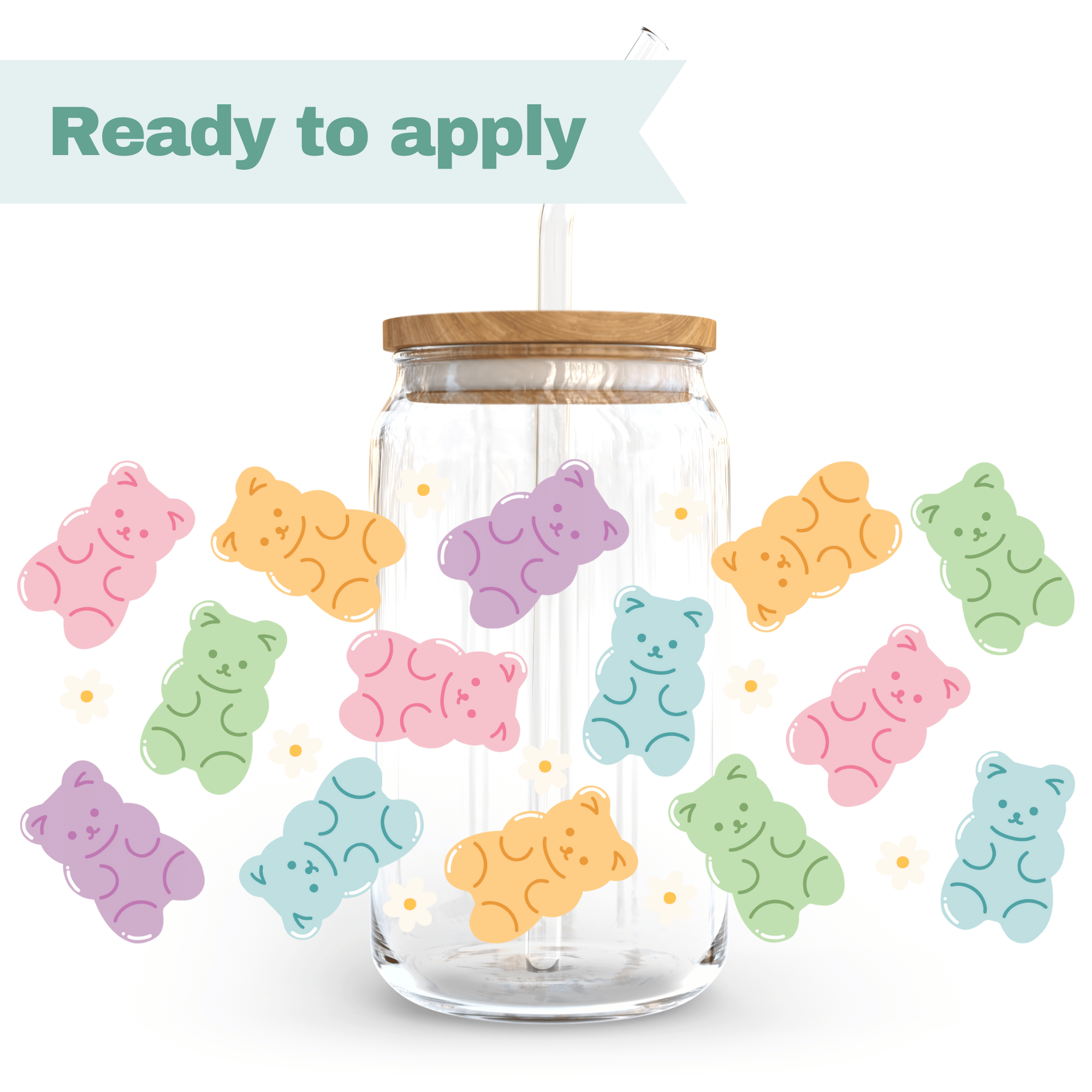 Colourful gummy bears - 16oz UVDTF cup wrap