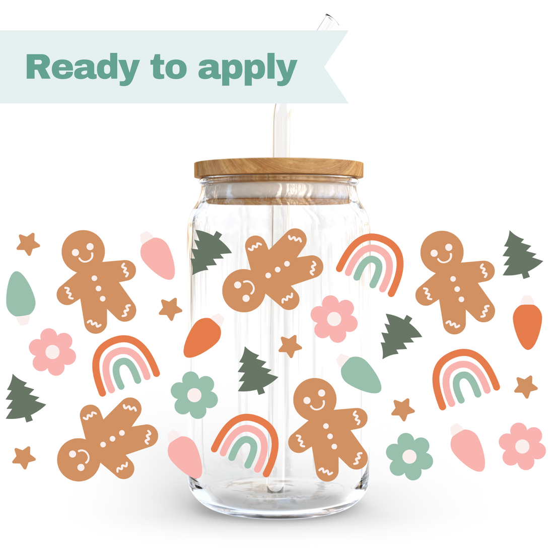 Christmas Gingerbread - 16oz UVDTF cup wrap