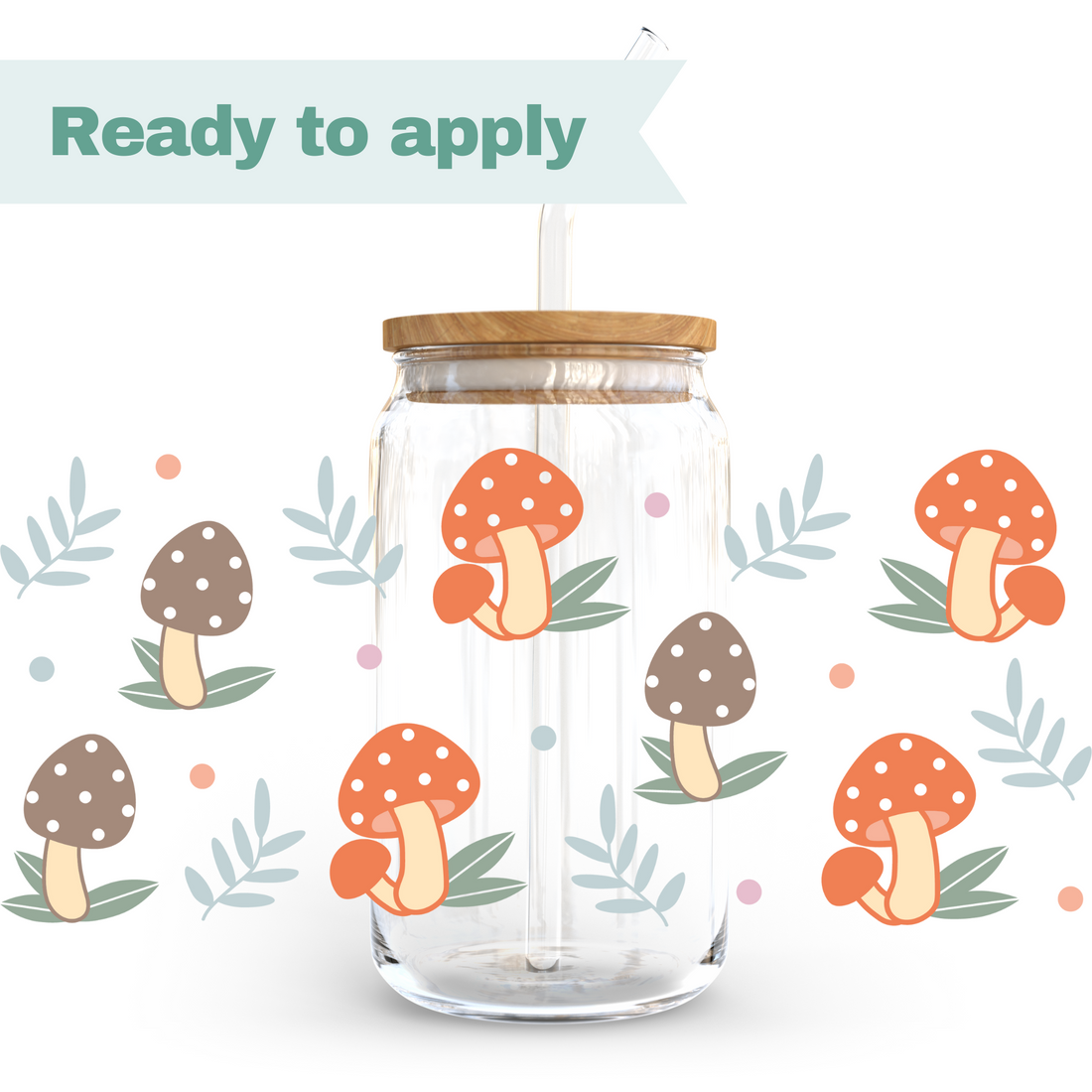 Mushrooms - 16oz UVDTF cup wrap