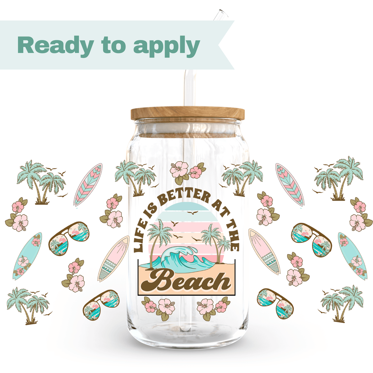 Beach &amp; Summer UV DTF Cup Wraps