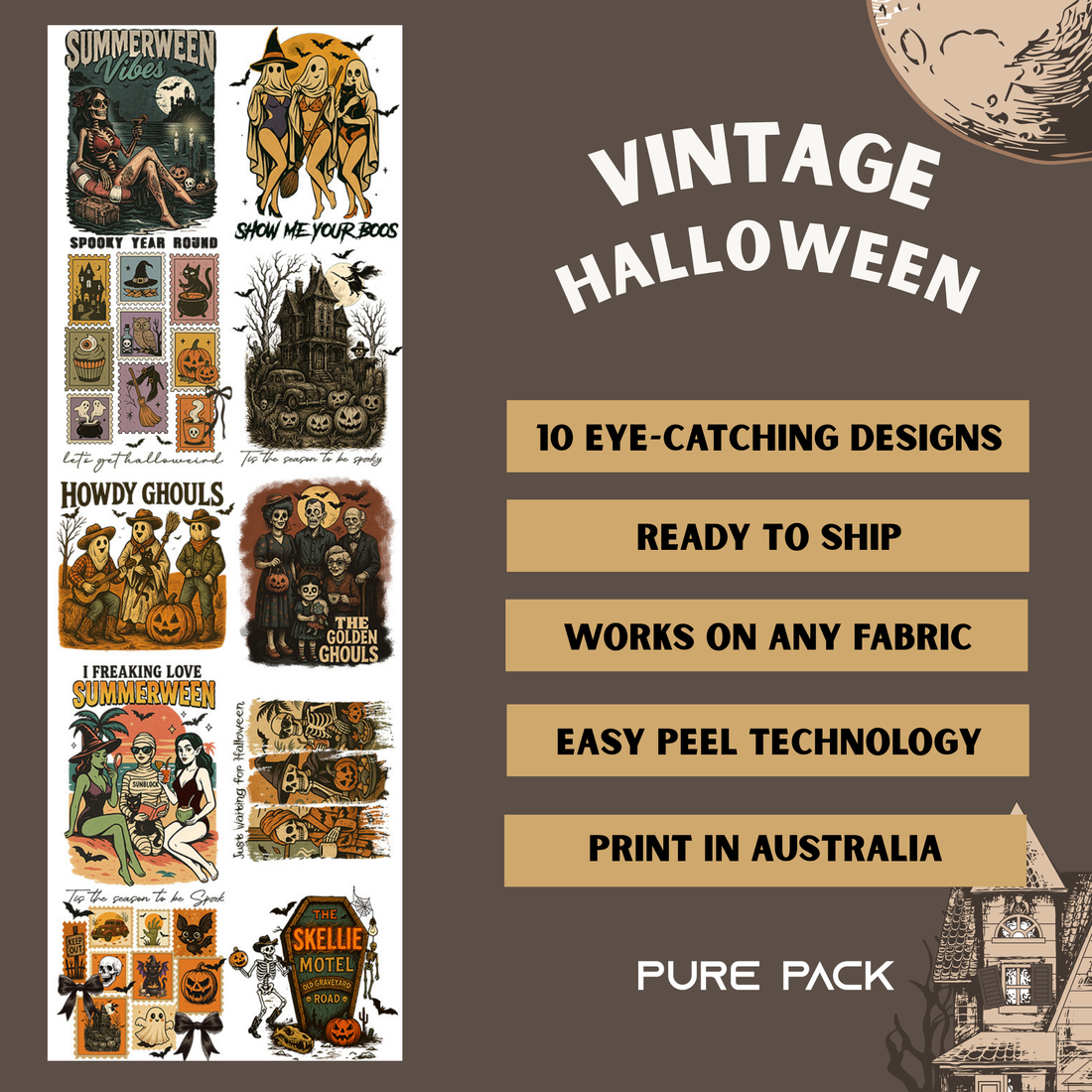 Vintage Halloween (10 transfers) - Pre-made DTF Gang Sheet 