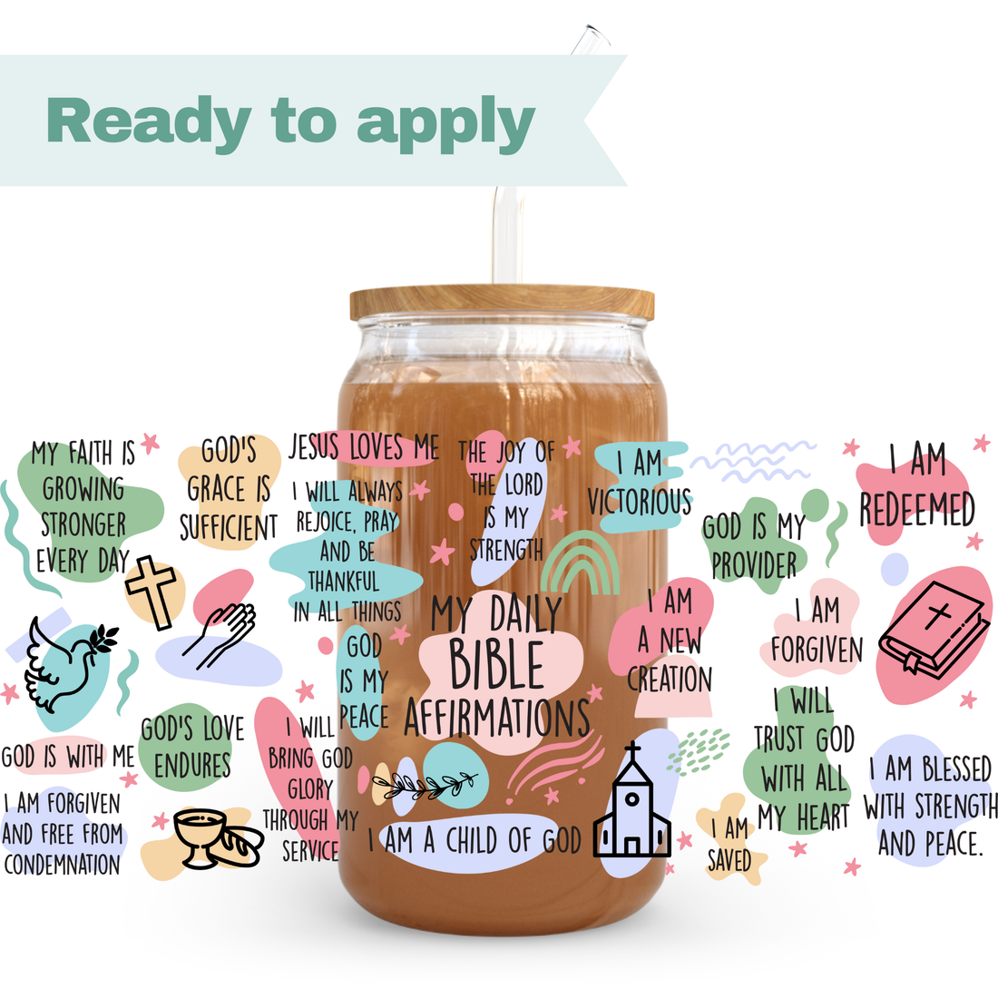 My Daily Bible Affirmations - 16oz UVDTF cup wrap 