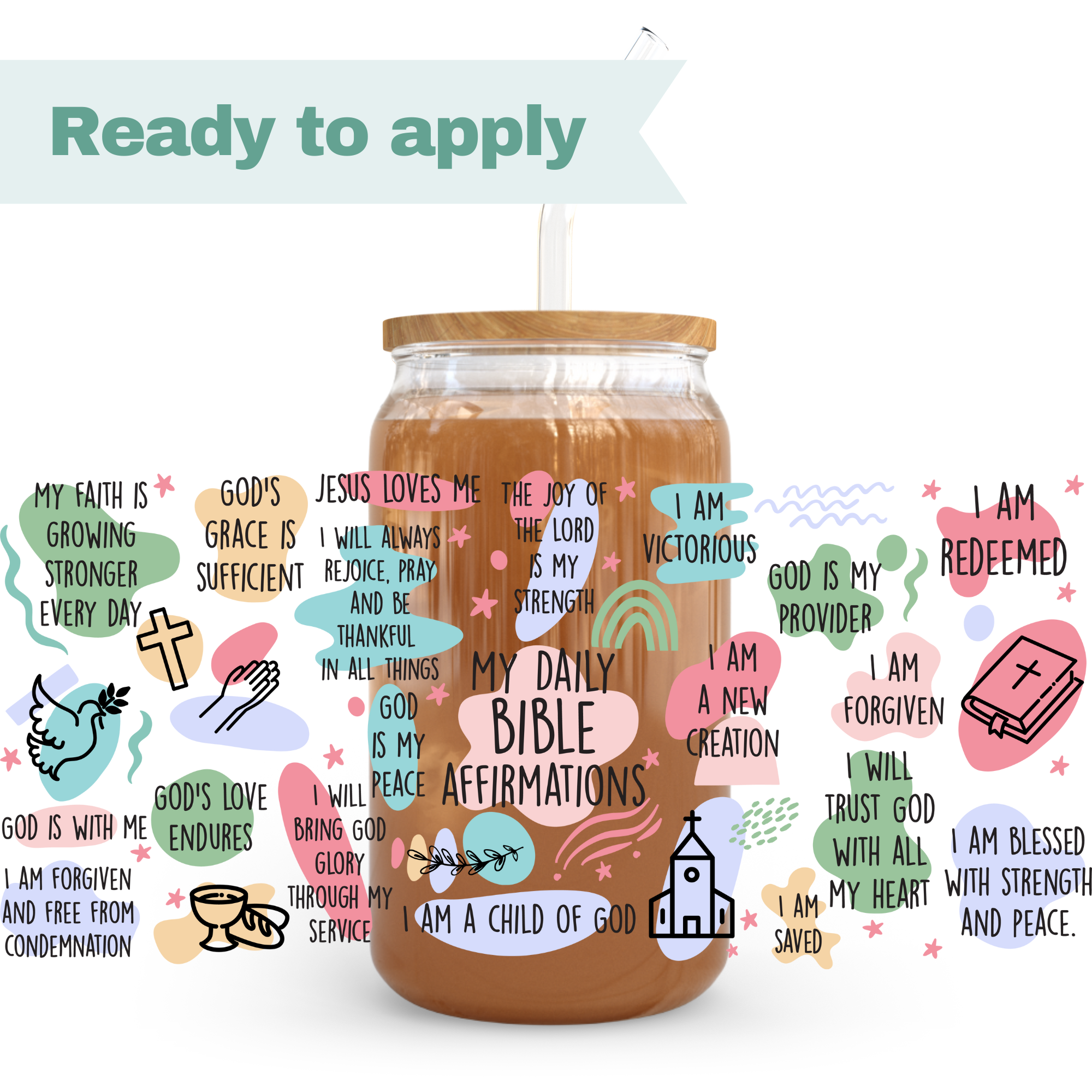 My Daily Bible Affirmations - 16oz UVDTF cup wrap 