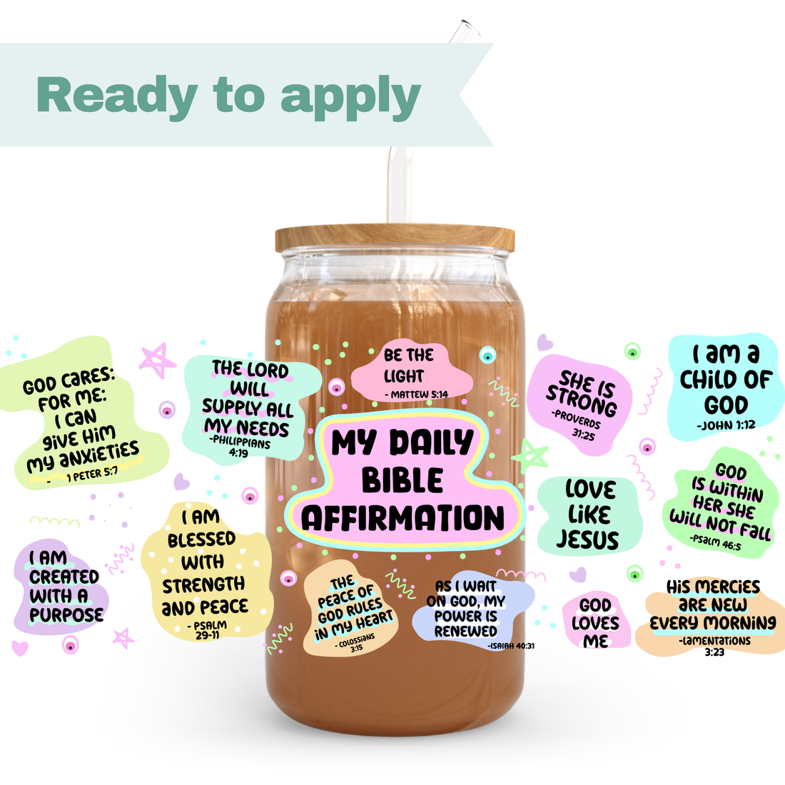 My Daily Bible Affirmations - 16oz UVDTF cup wrap 