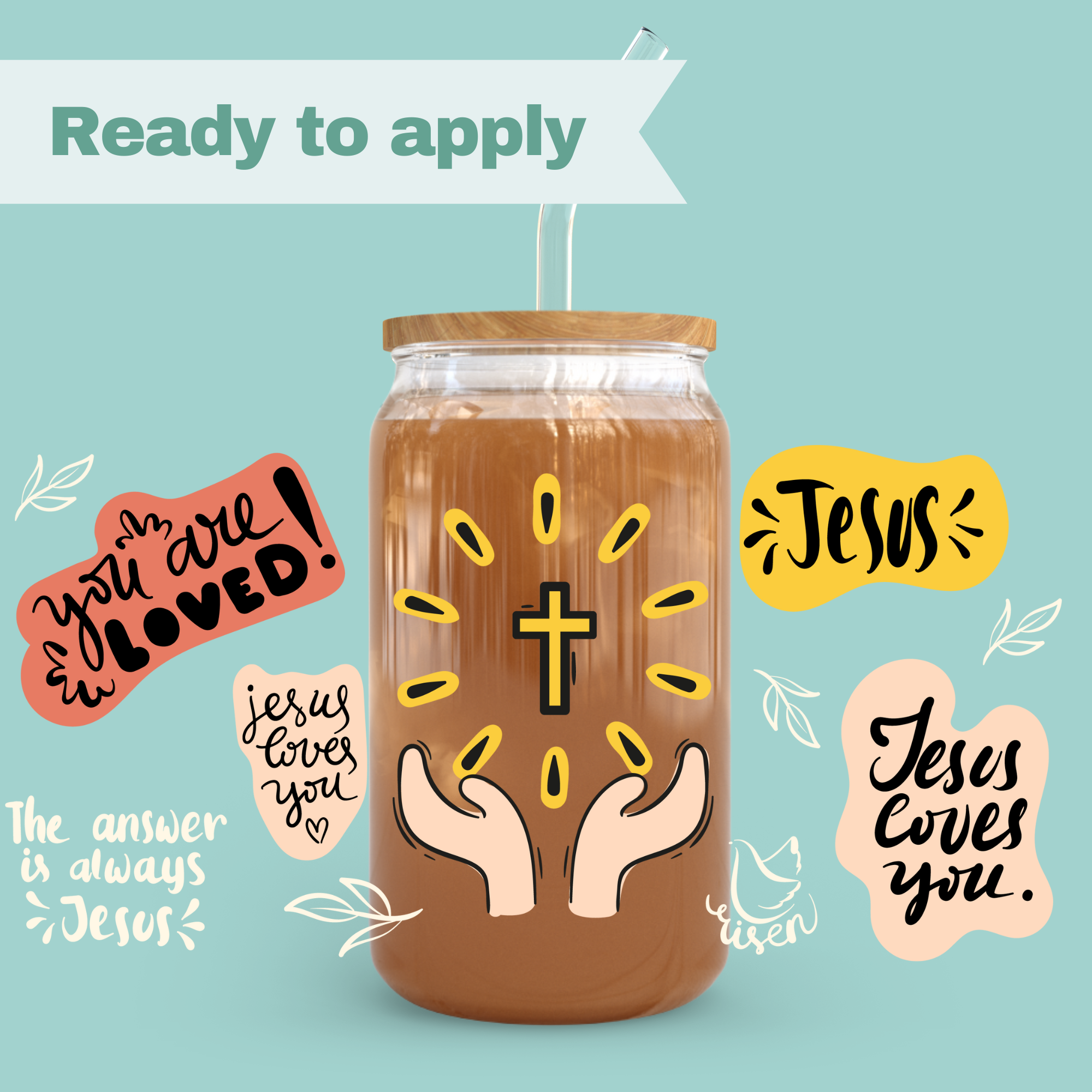 Christian Jesus Love - 16oz UVDTF cup wrap 