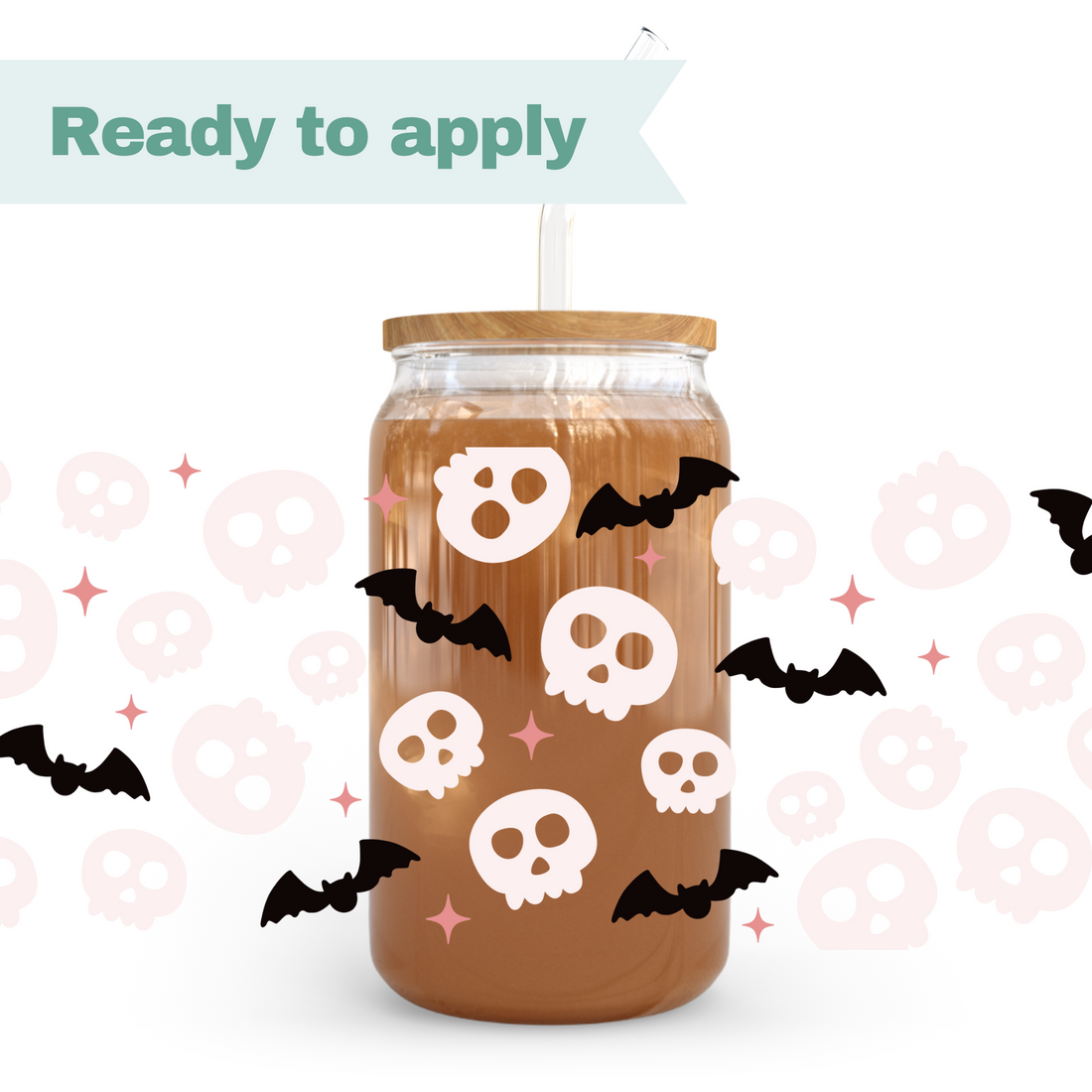 Batty Skulls - 16oz UVDTF cup wrap 