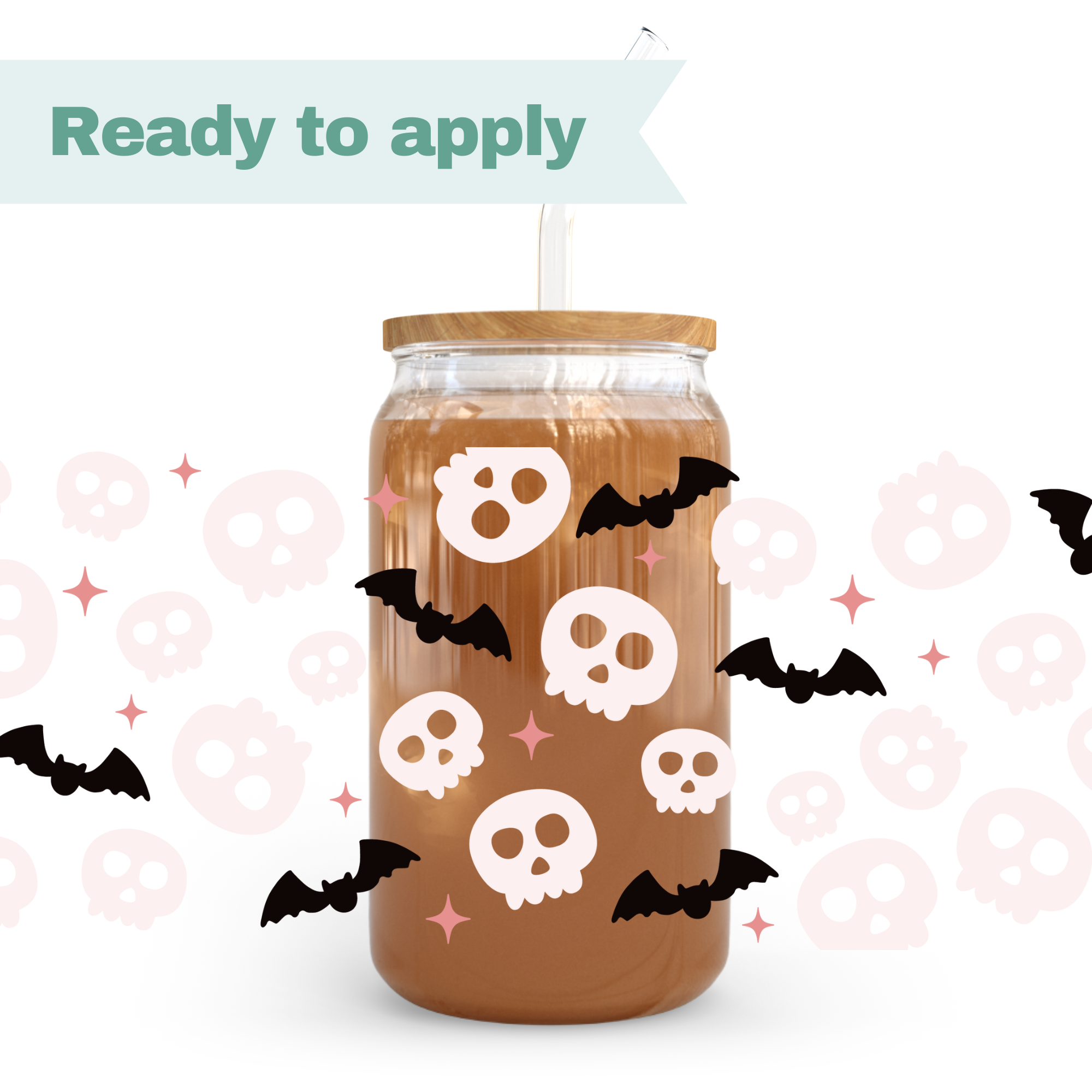 Batty Skulls - 16oz UVDTF cup wrap 